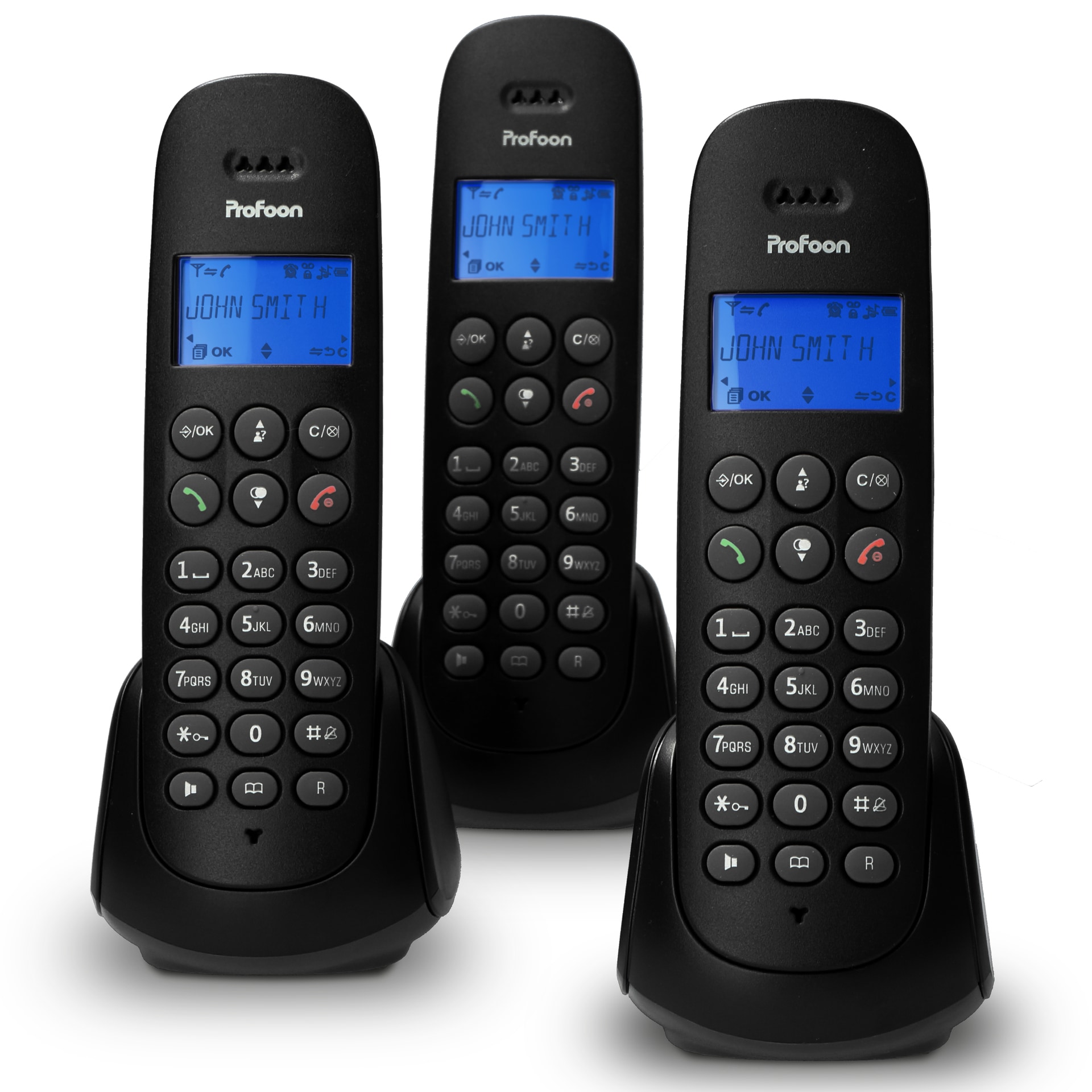 Profoon Schnurloses DECT-Telefon »PDX-300 TRIPLE«, (Mobilteile: 3), mit 3 DECT-Mobilteilen