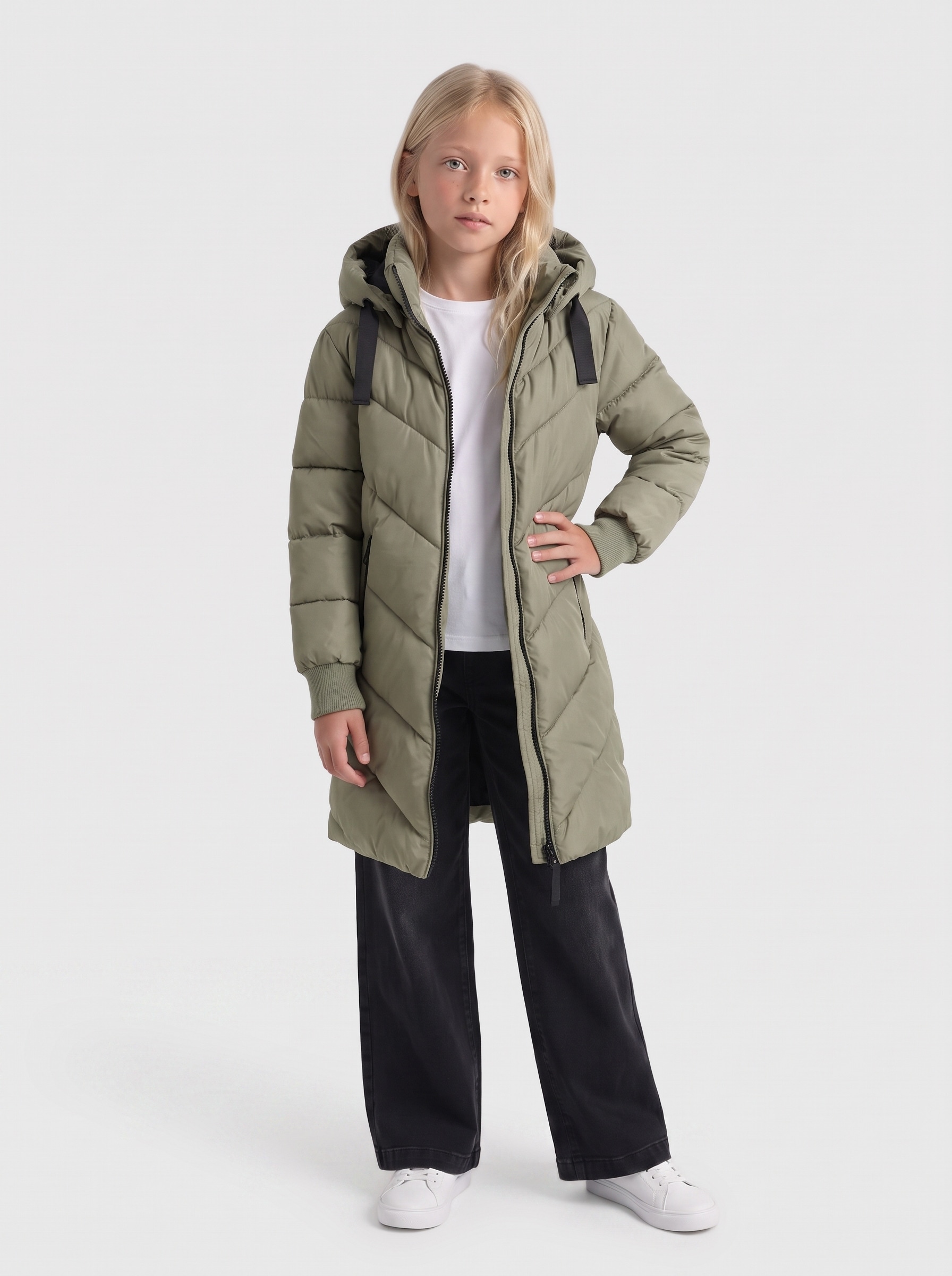 KIDS ONLY Steppjacke »KOGSKYLAR HOOD JACKET VD OTW« mit Kapuze Langjacke mit abnehmbarer Kapuze