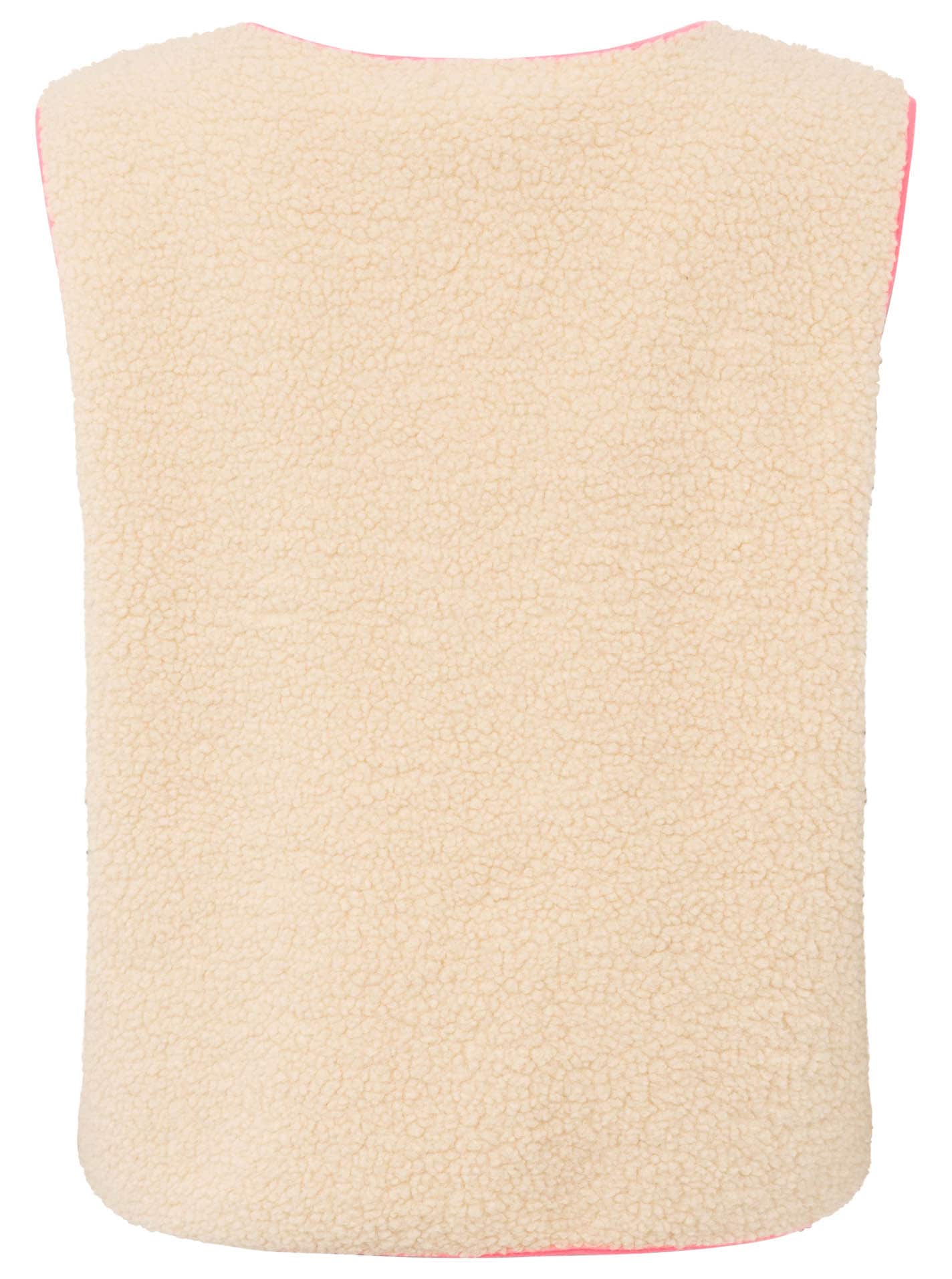 Zwillingsherz Plüschweste »"Patch"« ärmellos, pink eingefasste Kanten, Druckknöpfe, Patch