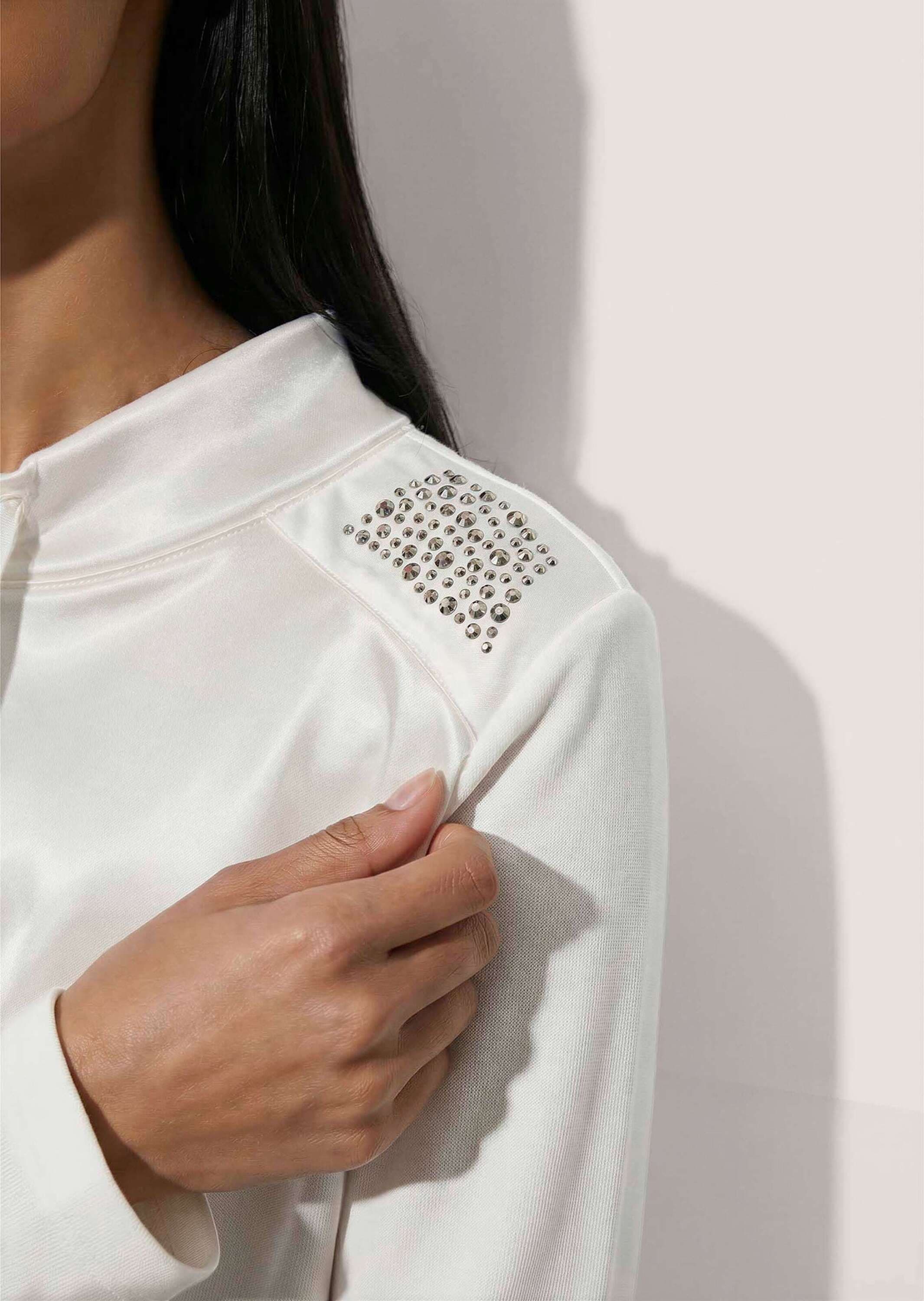 MADELEINE Langarmshirt »Shirt Satin-Shirt mit Stehkragen«