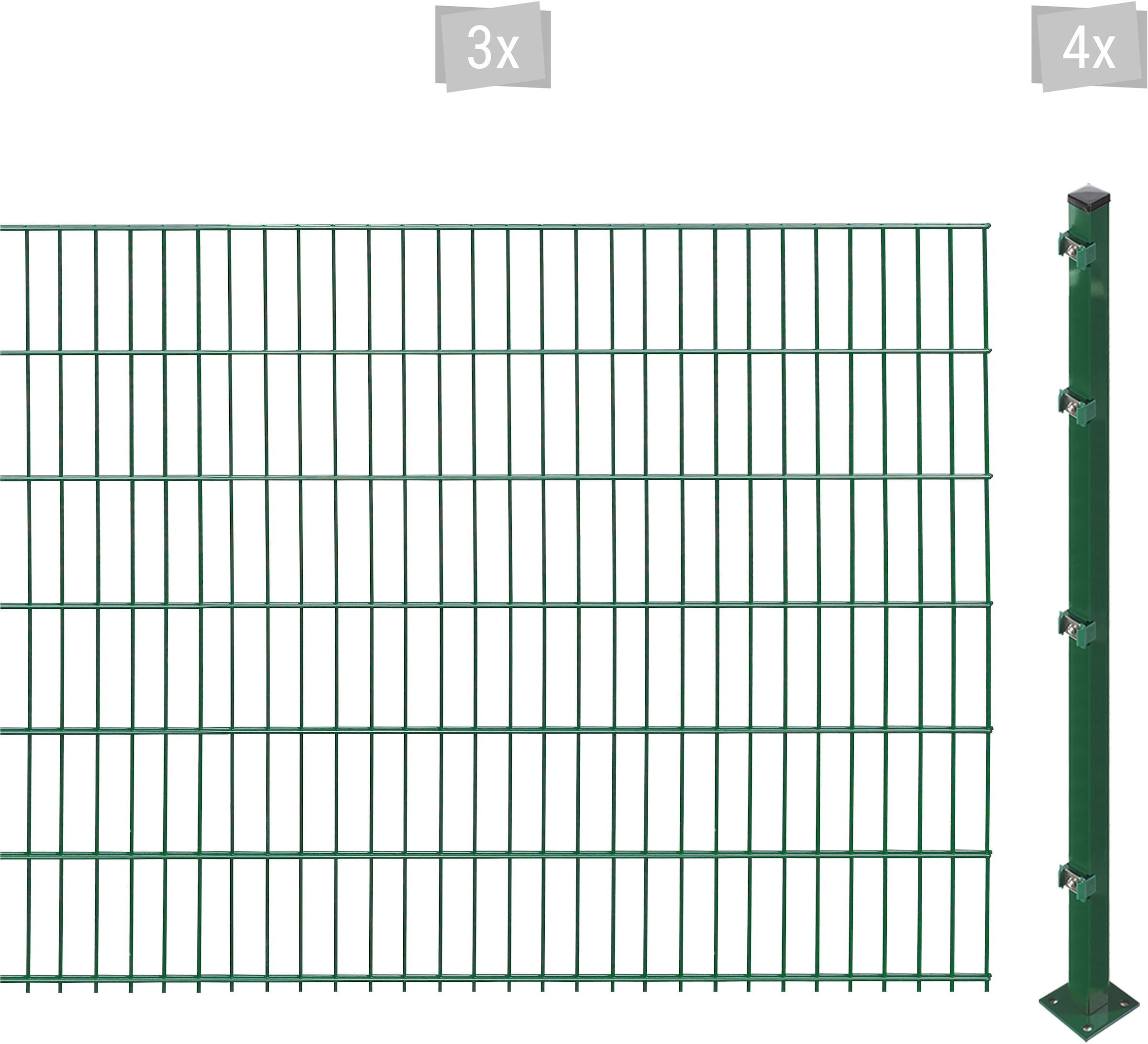 Arvotec Doppelstabmattenzaun "ESSENTIAL 123 zum Aufschrauben", Zaunhöhe 123 cm, Zaunlänge 2 - 60 m