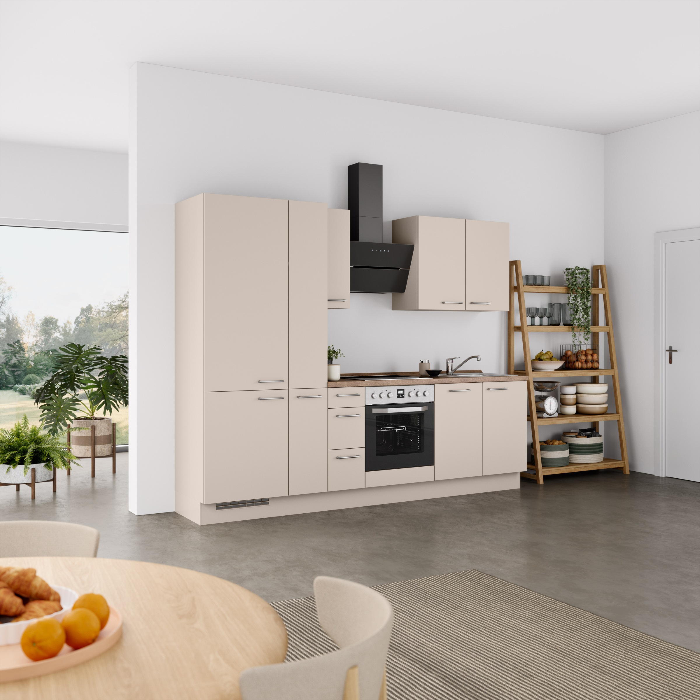 nobilia® Küchenzeile »"Laser II"«, vormontiert, Ausrichtung wählbar, Breite 270 cm, wahlw. mit E-Geräten