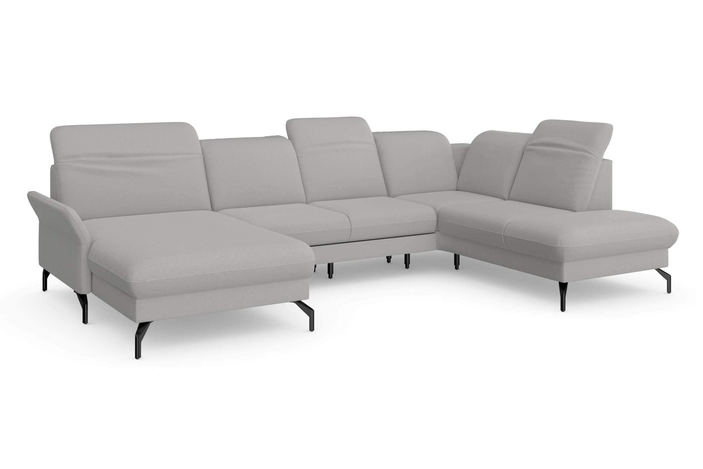 sit&more Wohnlandschaft »Fashion U-Form«, wahlweise mit Kopfteilverstellung, Vorziehsitz, motorisch, Metallfüße