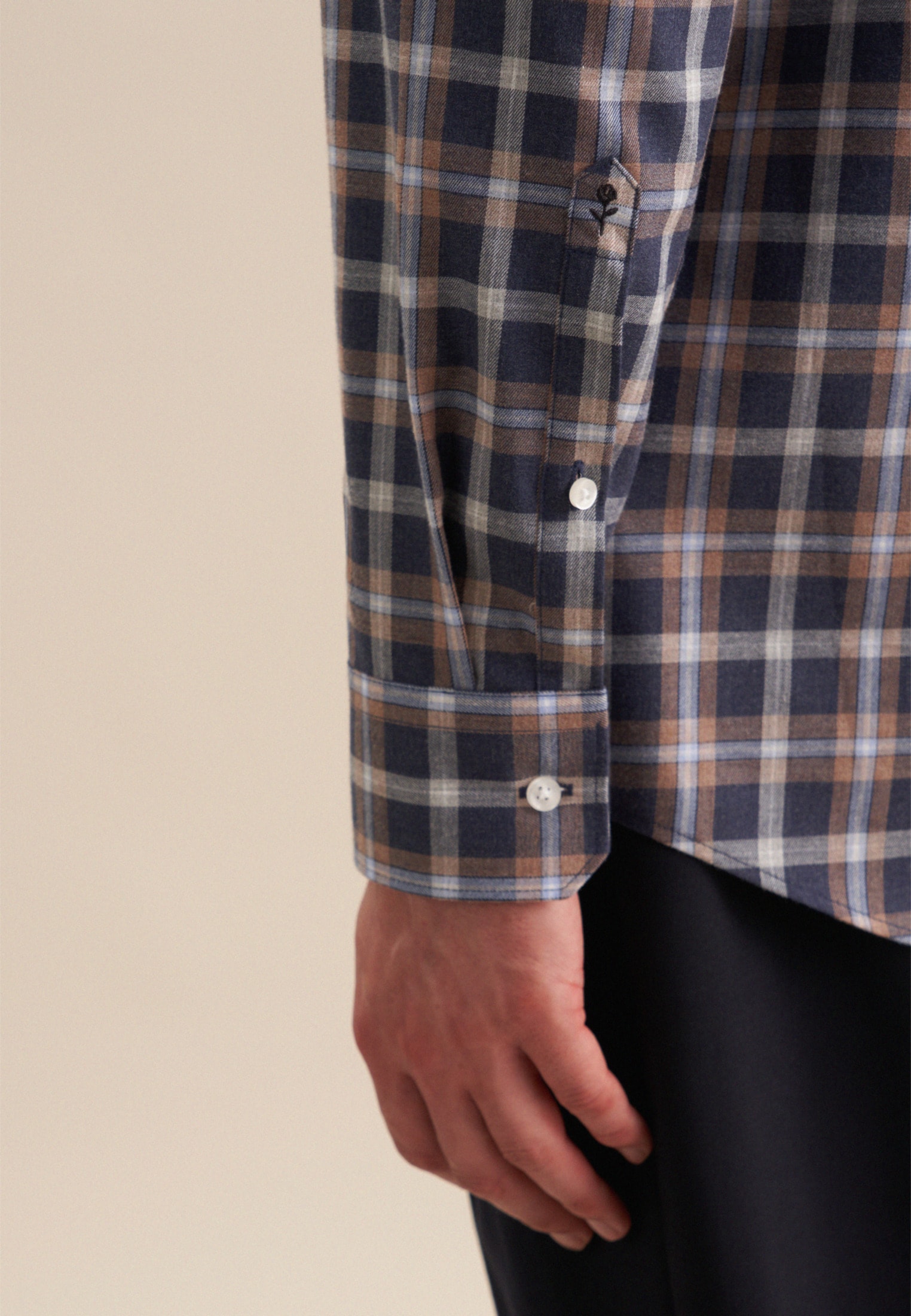 seidensticker Flanellhemd »Comfort«, Comfort Langarm Button-Down-Kragen Karo