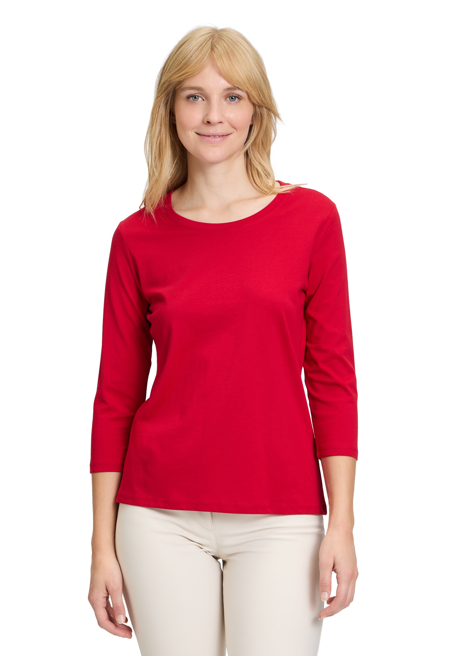 Betty Barclay 3/4-Arm-Shirt "Betty Barclay Basic Shirt mit Rundhalsausschnitt", Rippbündchen