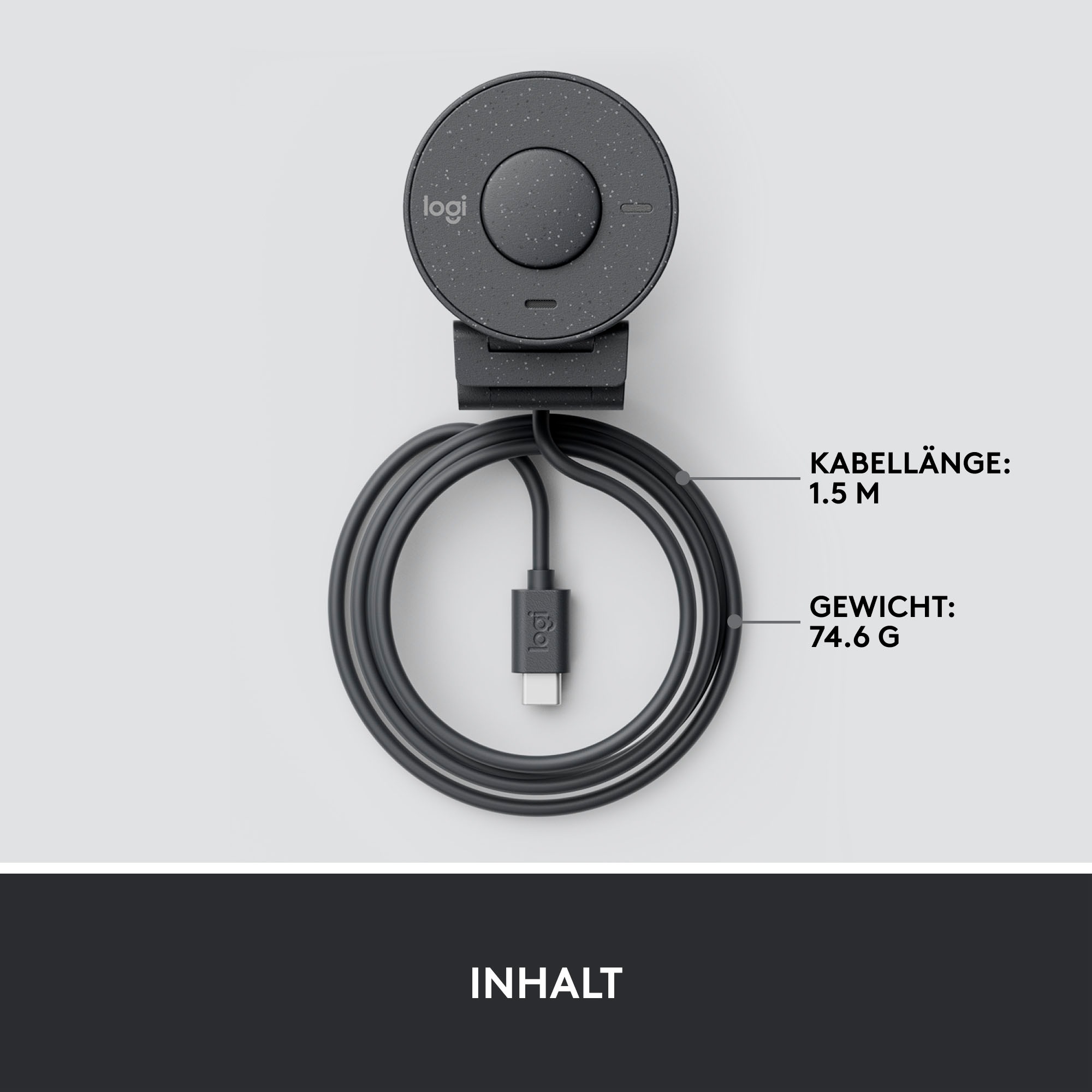 Logitech Webcam »BRIO 300«, Full HD, Mikrofon-Reichweite: Bis zu 1,22 m