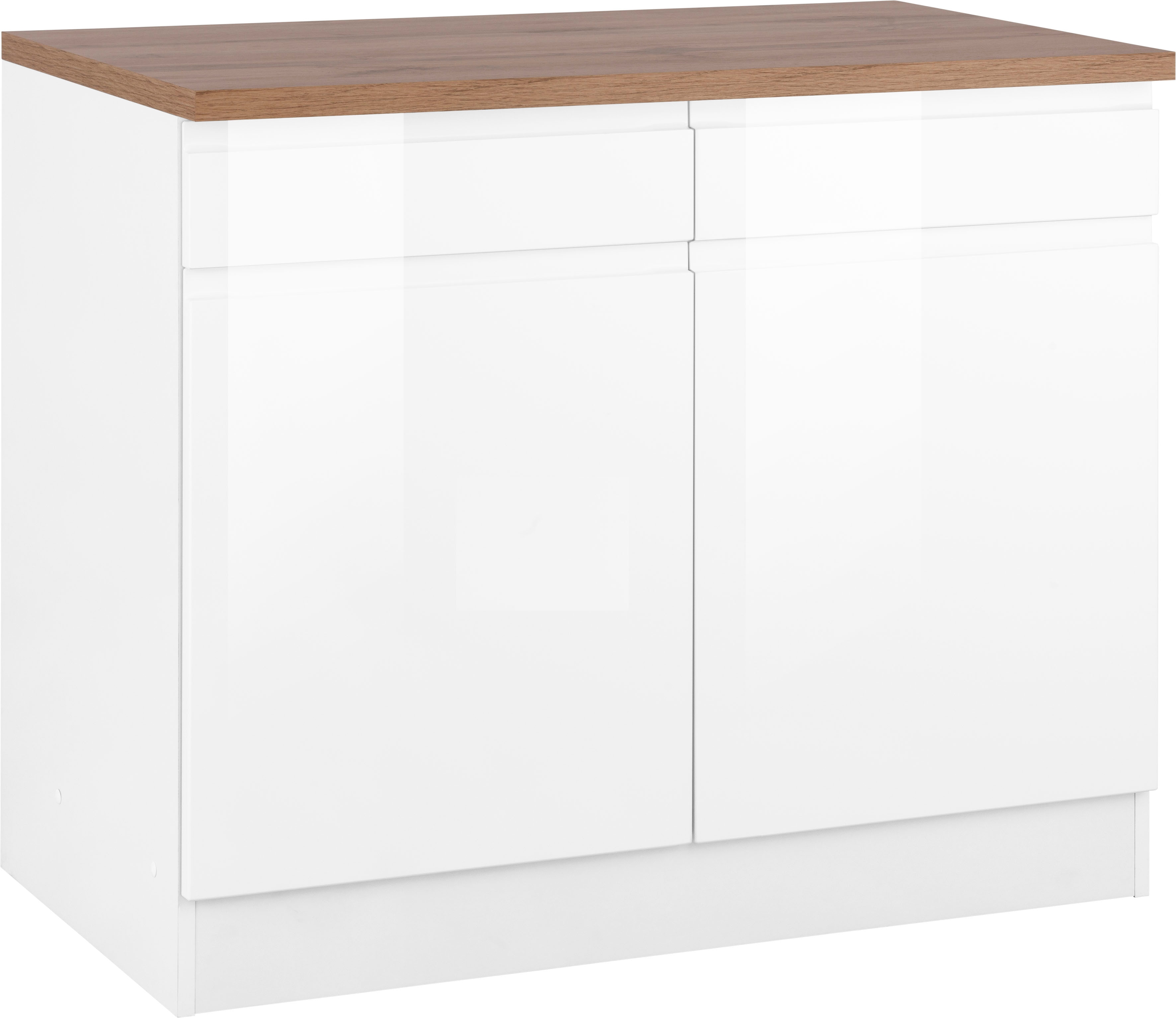 KOCHSTATION Unterschrank "KS-Virginia,neu in verbesserter Ausführung" Stauraum, Softclose, mit CPL-Arbeitsplatte, Breite 100 cm, 2 Türen, Soft-Close-Funktion