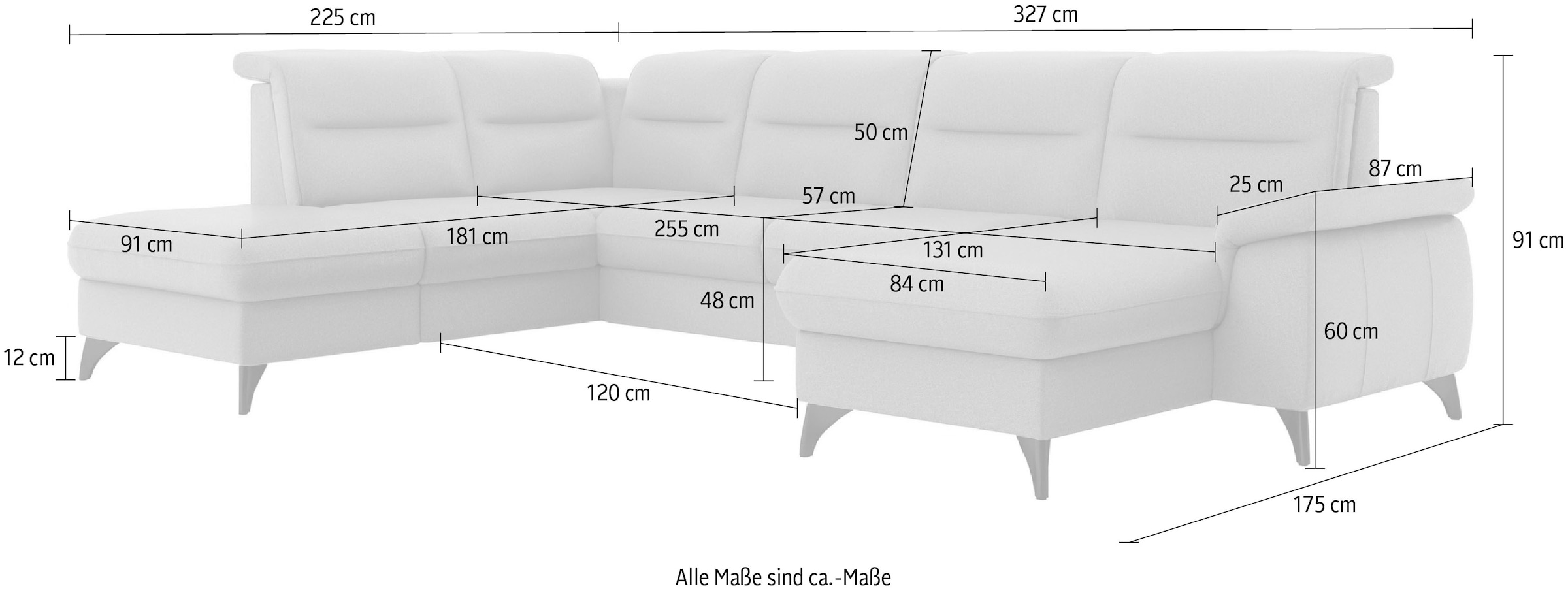 sit&more Wohnlandschaft »Astoria U-Form«, wahlweise mit motorischer Relaxfunktion