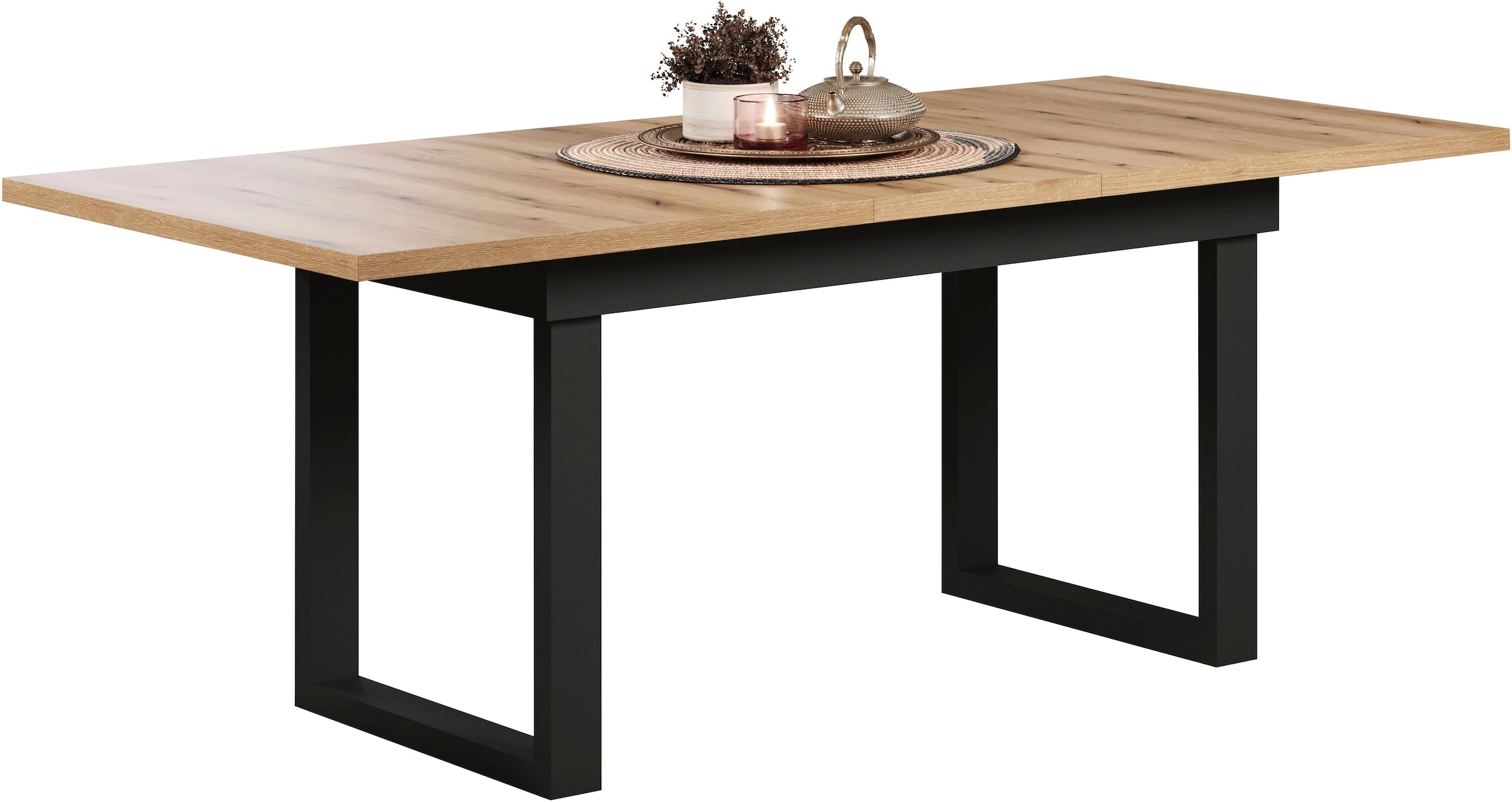 Home affaire Esstisch »Valencia« 1 Stk. tlg. Synchroauszug; Metallkufen, ausziehbar auf 200 cm