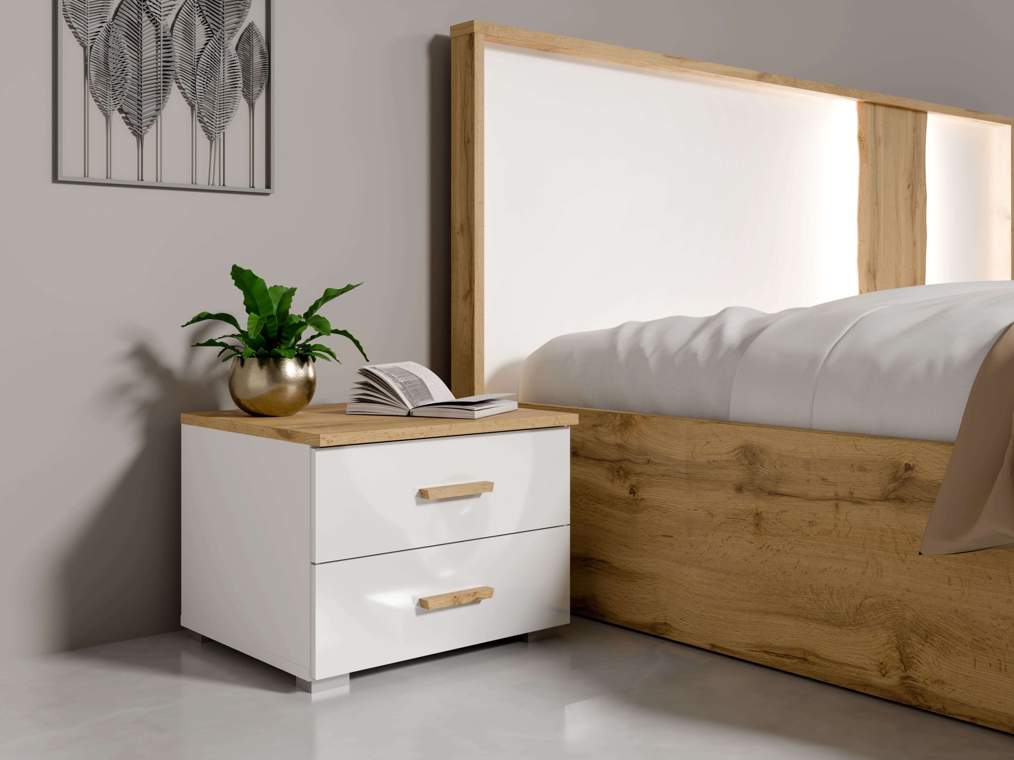 Home affaire Nachttisch "Nachttische Fabella (2 Stücke), BxTxH 46,4x40,8x35 günstig online kaufen