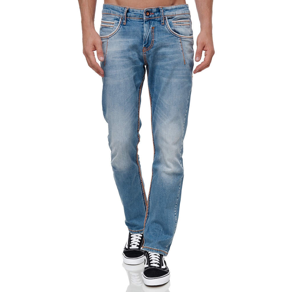 Rusty Neal Straight-Jeans, in modischer Used-Optik