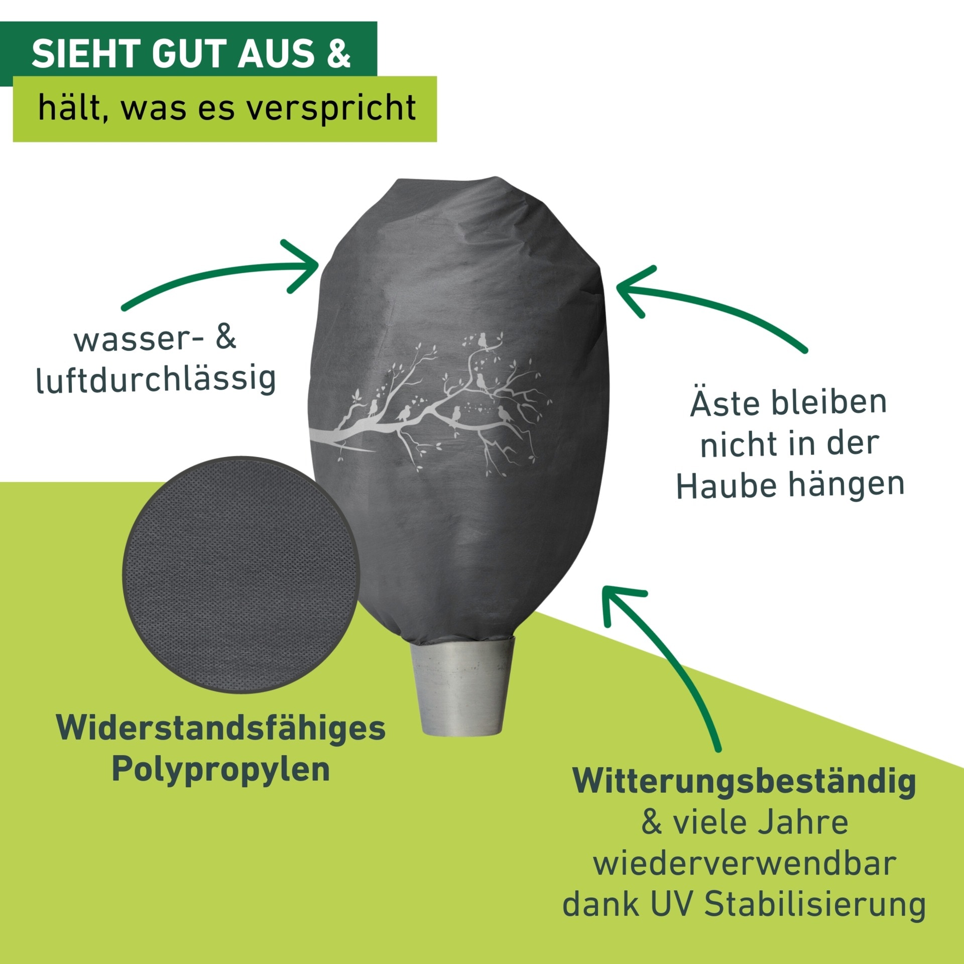 Windhager Winterschutzvlies »Winterschutz für Pflanzen, Vlieshaube, Frostschutz und Kälteschutz« licht-, wasser- und luftdurchlässig, 3x1,5 m, Stärke 30 g/m2