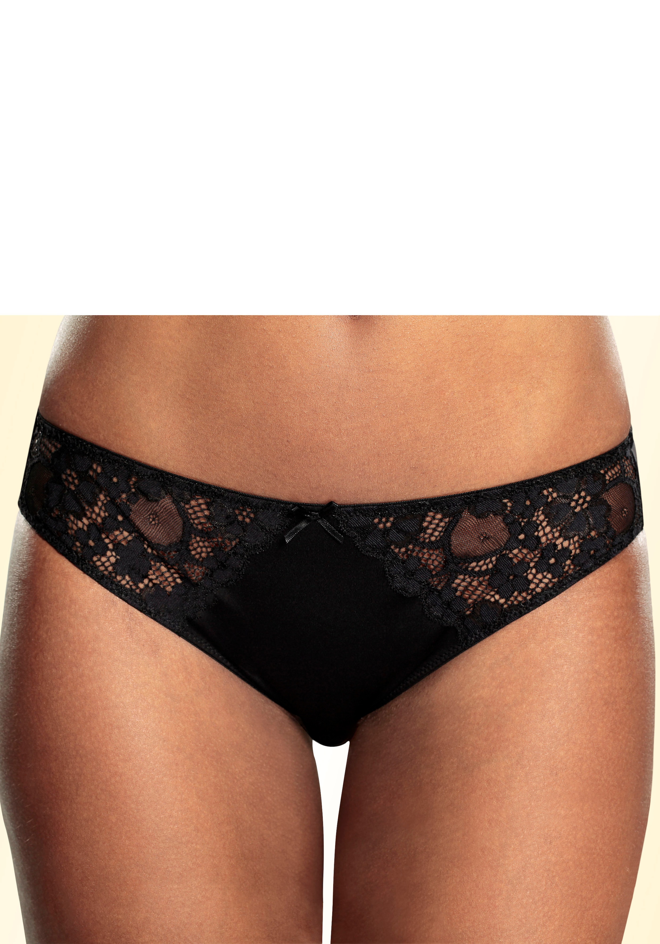 petite fleur Slip, (3 St.), mit leicht transparenter Jacquardspitze an den Seiten