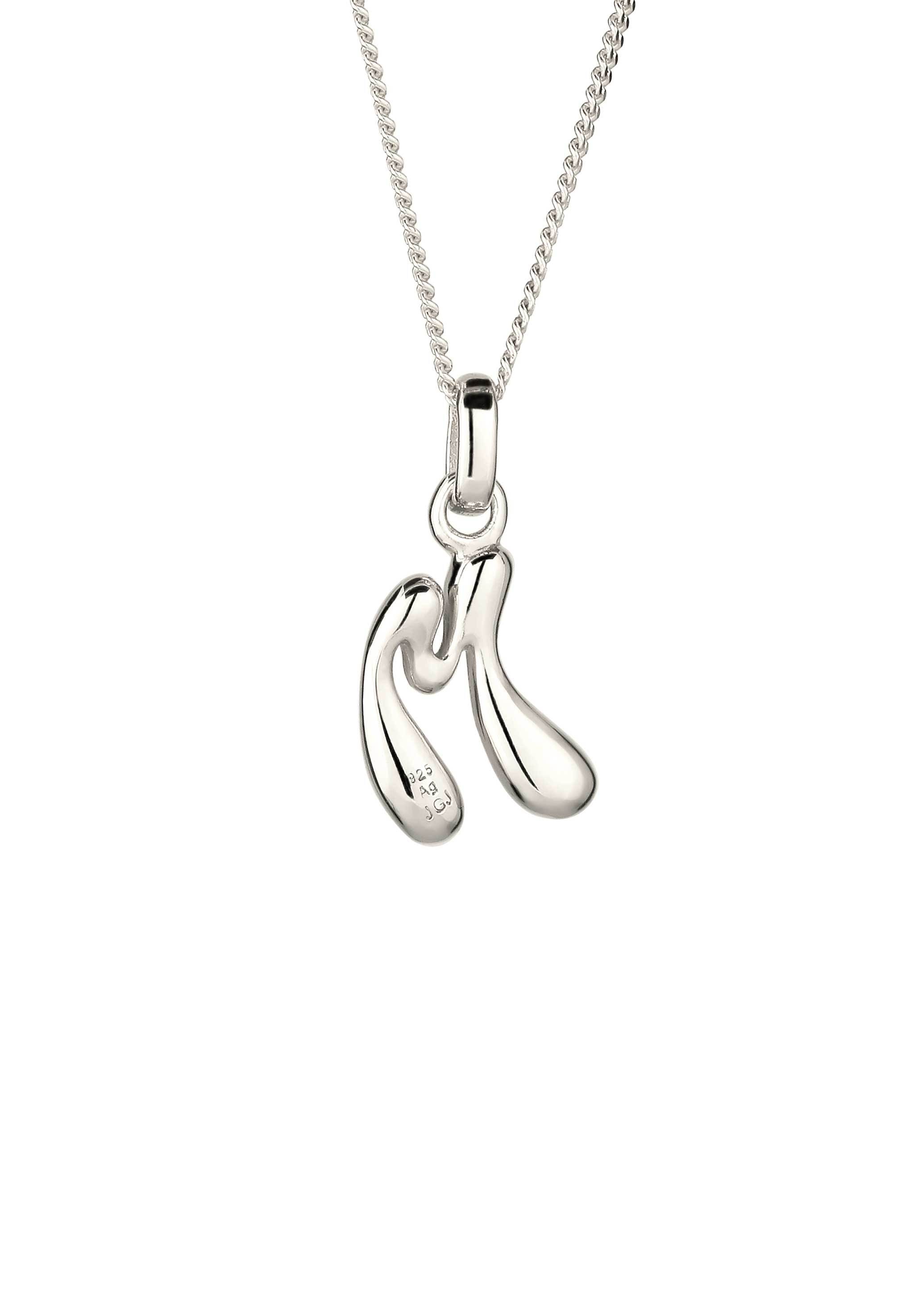 Elli Kette mit Anhänger »Halskette Melted Buchstabe M 925 Sterling Silber«