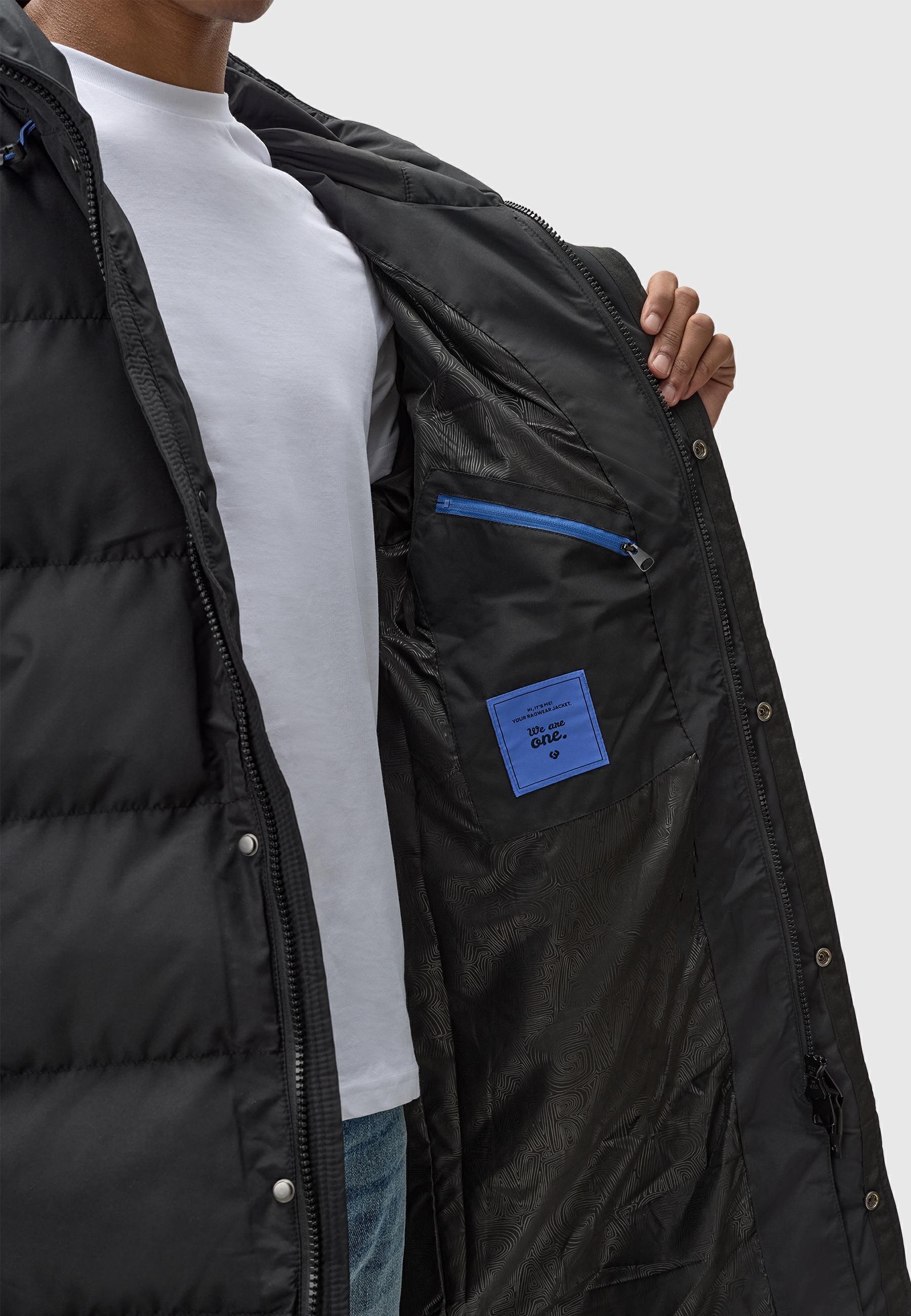 Ragwear Steppmantel »Nordwey« Wasserdichter Herren Wintermantel mit verstellbarer Kapuze