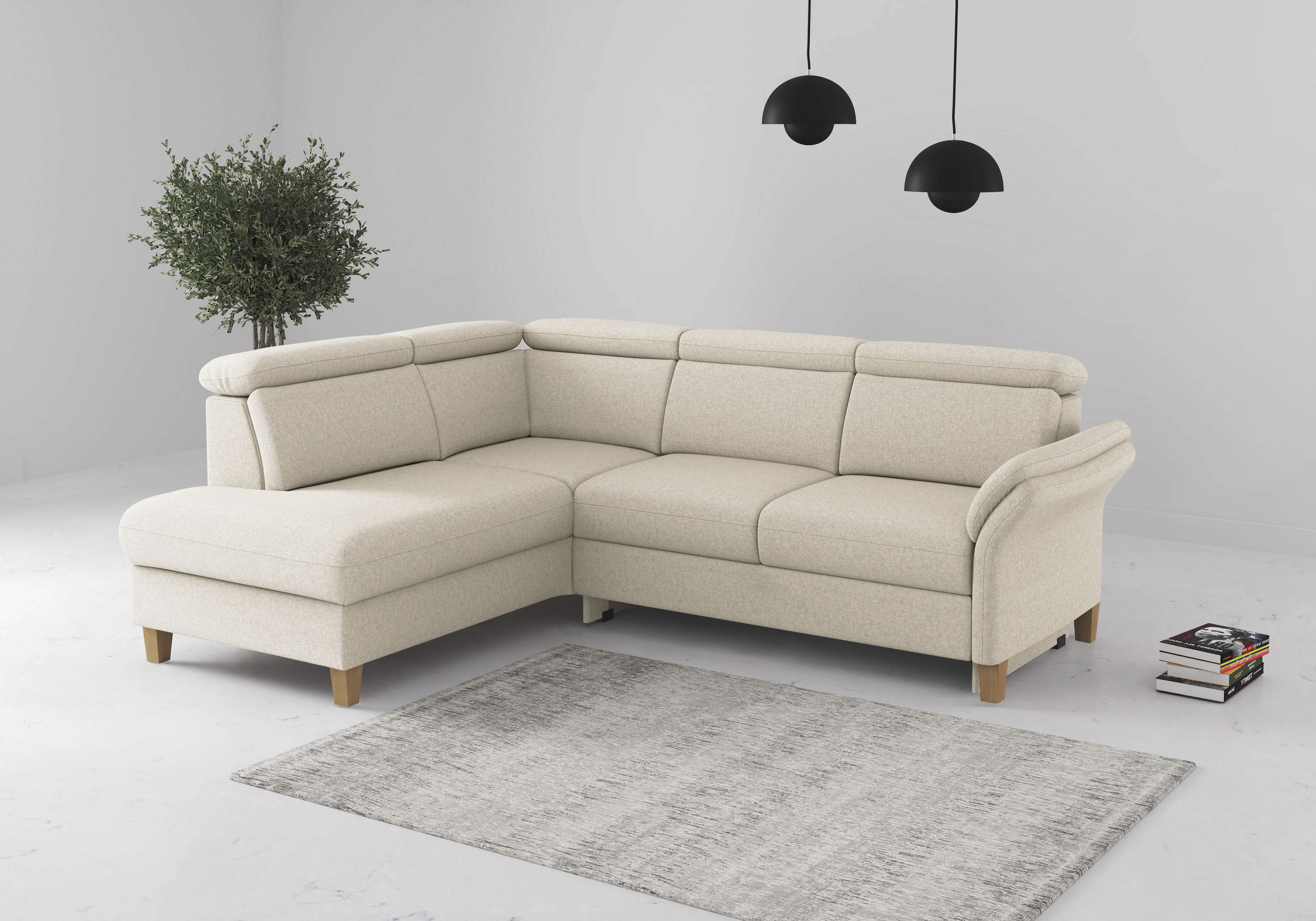 OTTO home Ecksofa "Glendale, L-Form" inkl. Kopfteilverstellung, wahlweise mit Vorziehsitz und Bettkasten