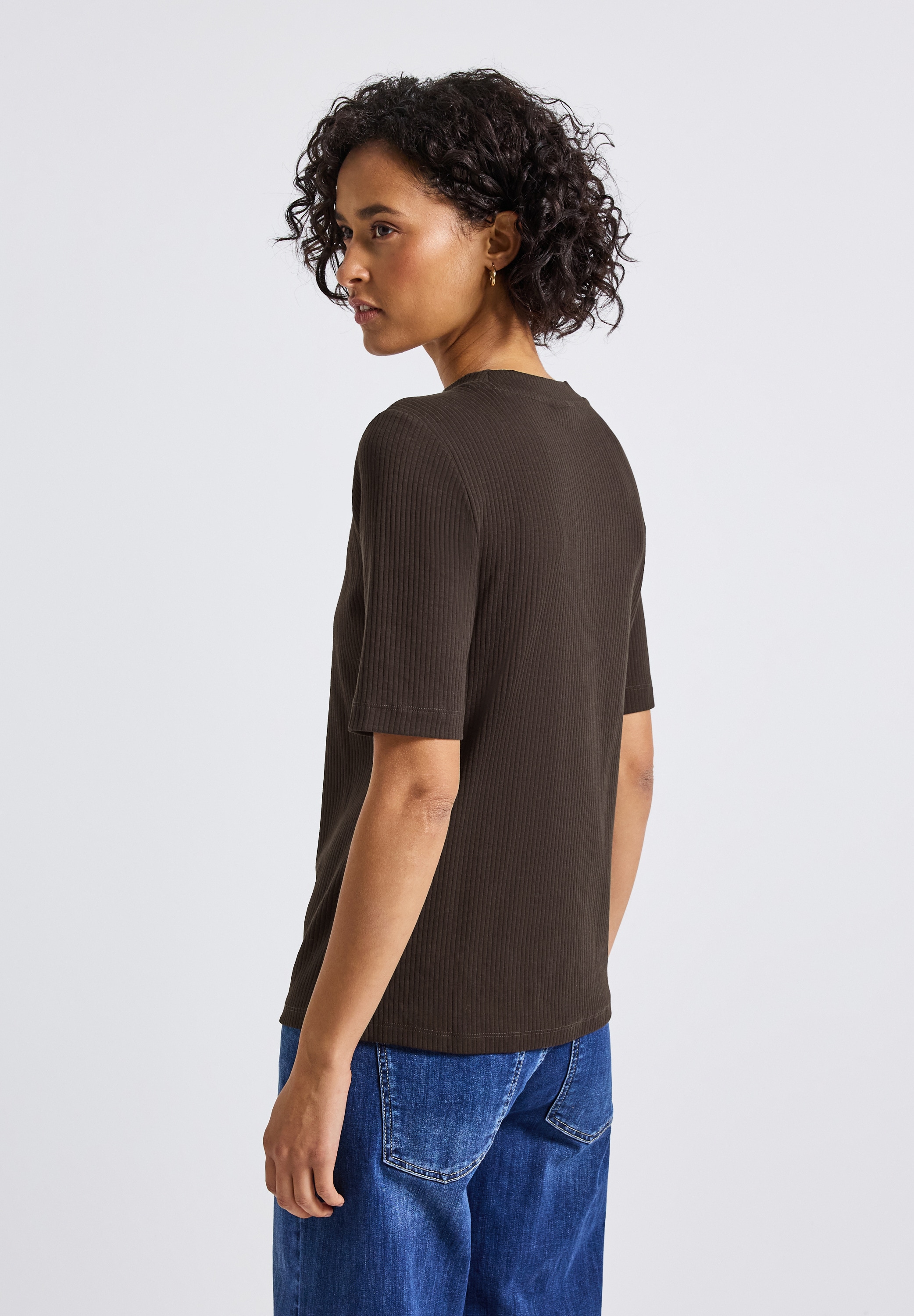 STREET ONE T-Shirt, aus Baumwolle mit Stretchante