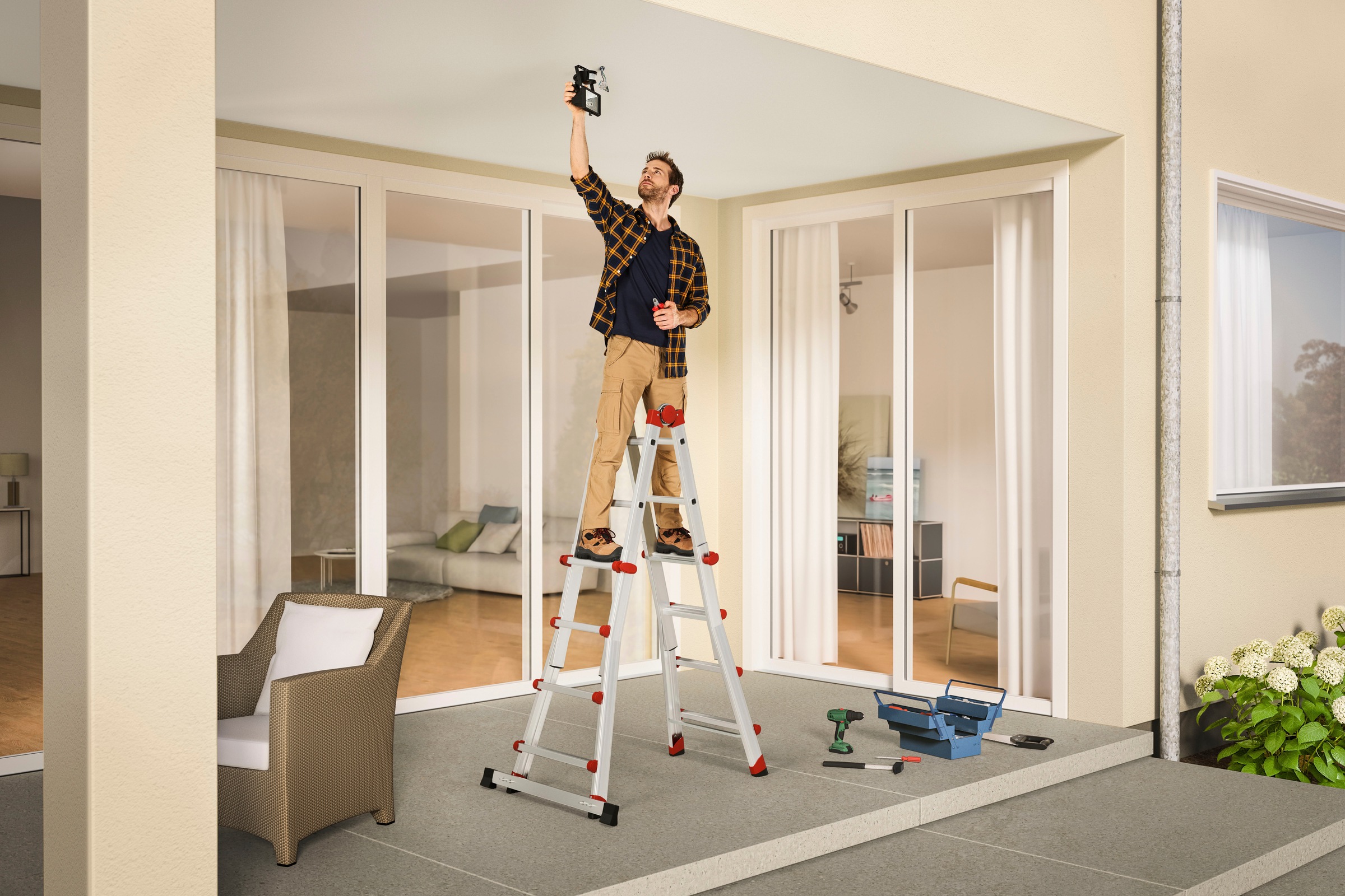 Hailo Vielzweckleiter "M80" Aluminium, 4x4 Sprossen günstig online kaufen