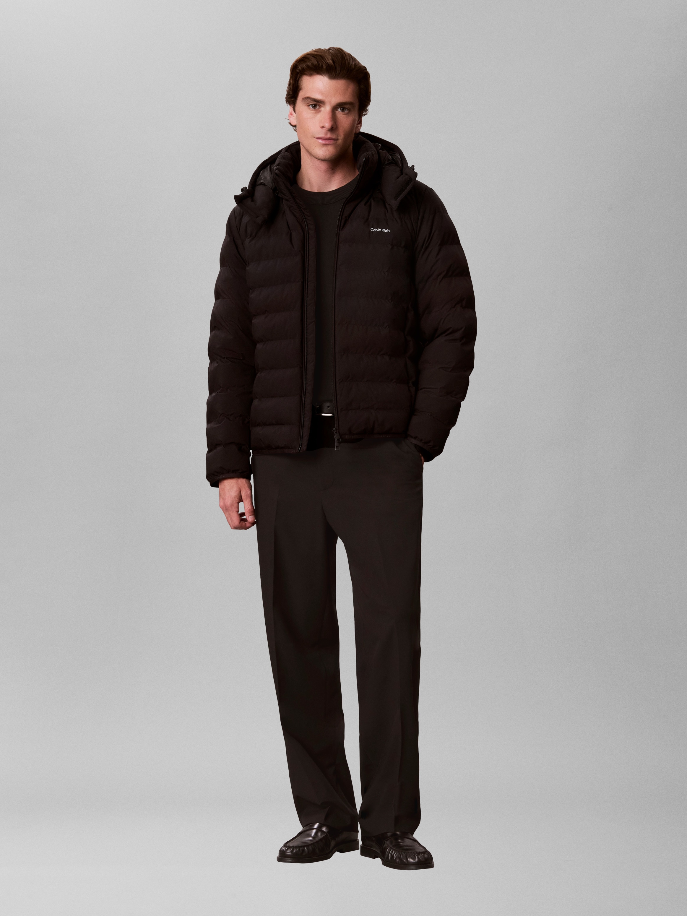 Calvin Klein Steppjacke »NYLON HOODED PUFFER« mit Kapuze Regular fit mit Kapuze