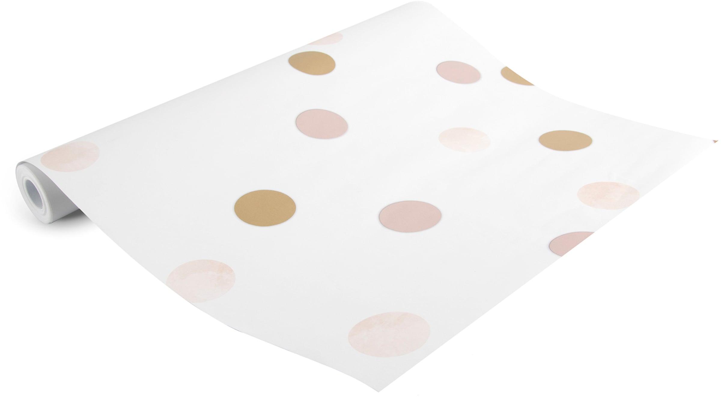 Art for the home Vliestapete »Punkte«, Rosa/Gold - 10mx53cm