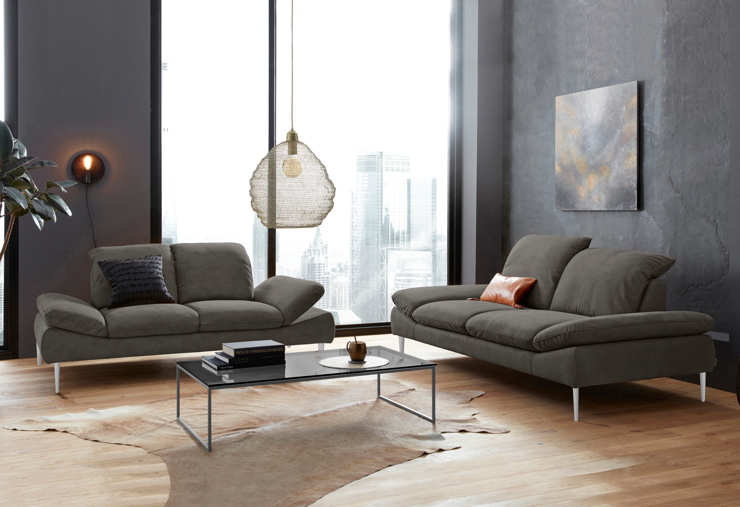 W.SCHILLIG 2-Sitzer »enjoy&MORE«, mit Sitztiefenverstellung, Füße silber matt, Breite 202 cm