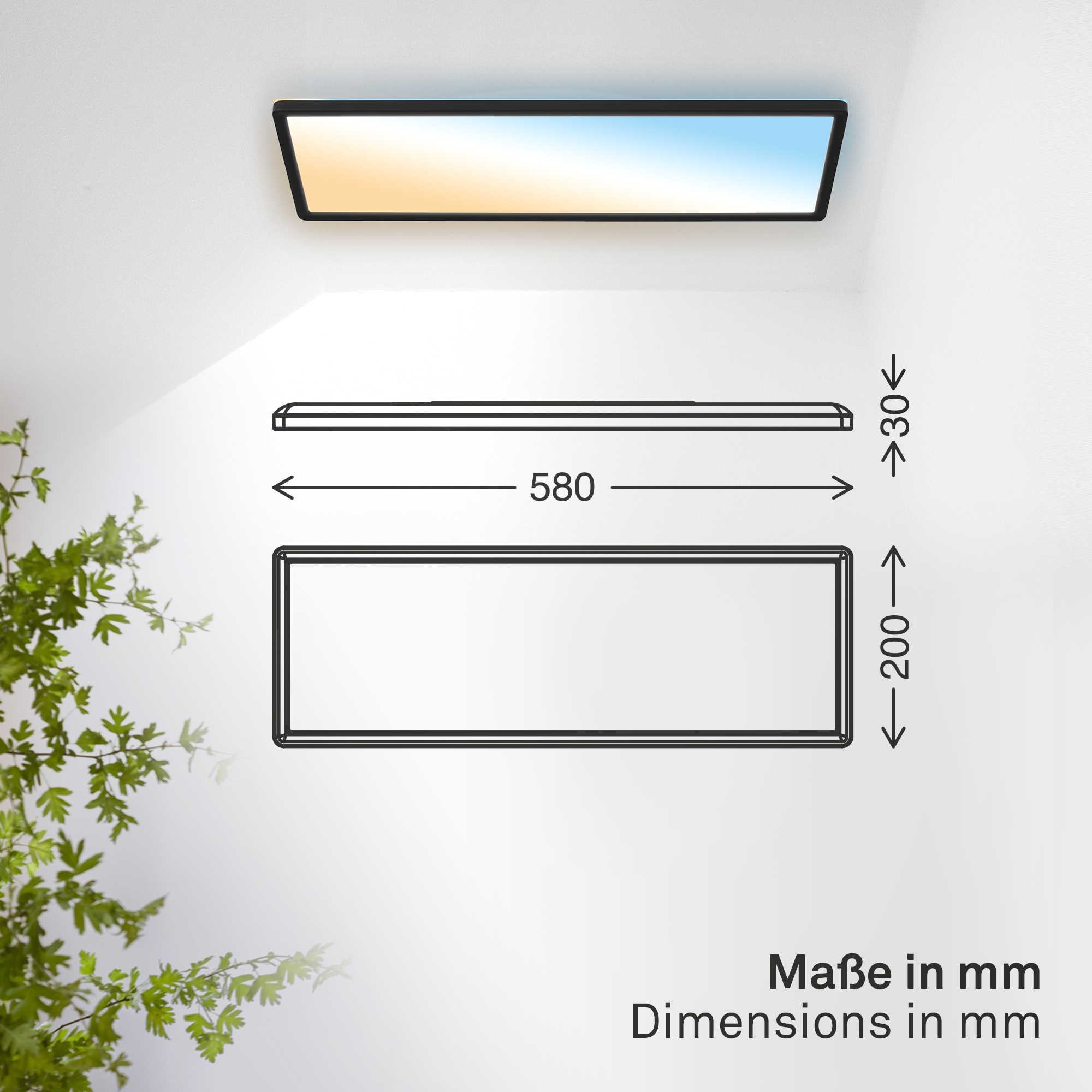 B.K.Licht LED Panel »SHALLOW« LED-Board 1 Stk. Neutralweiß 58x20x3 cm, Badlampe, Badezimmer, Küche, Wohnzimmer