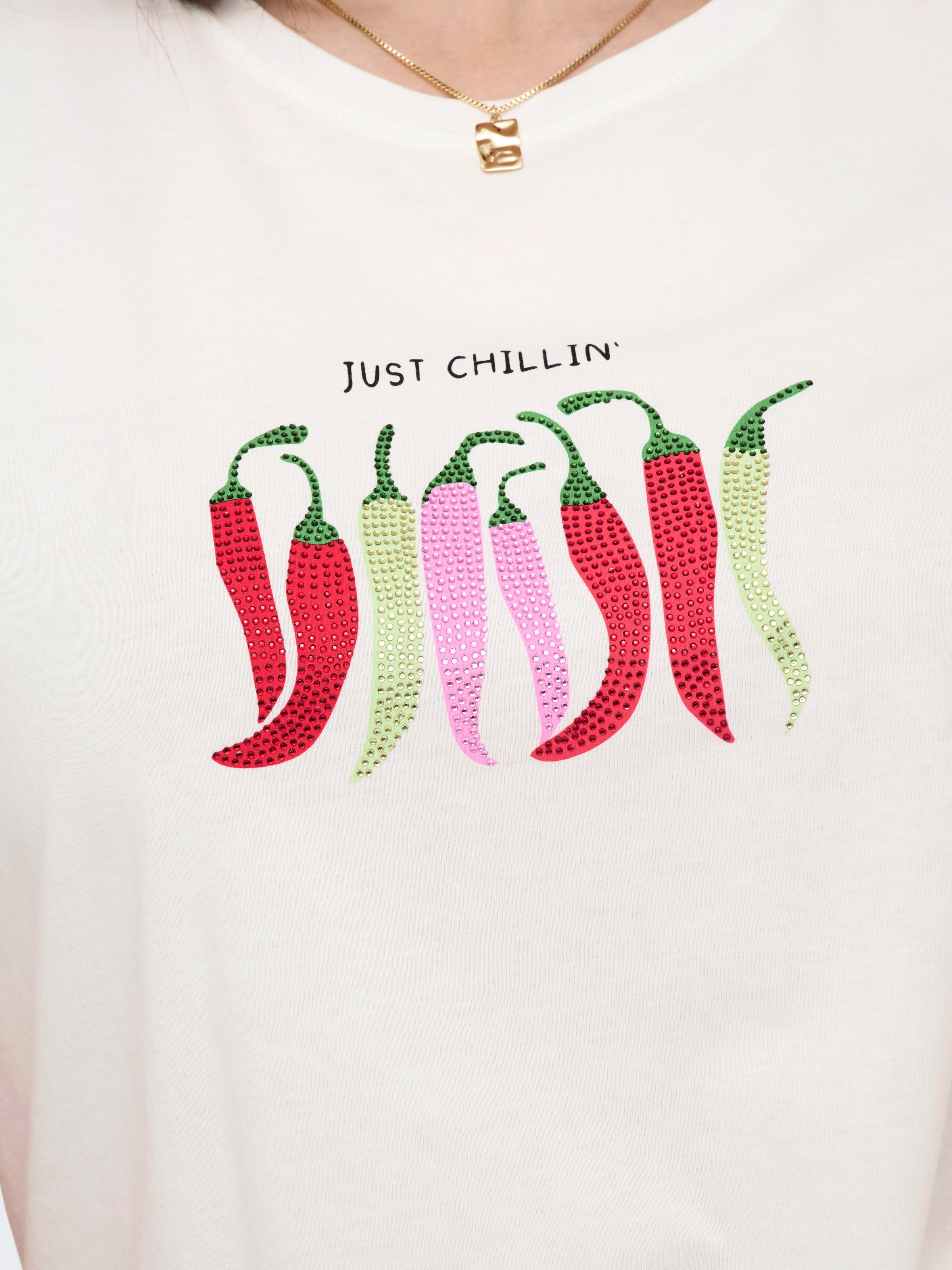 ONLY CARMAKOMA Kurzarmshirt »CARKITA LIFE SS FOOD JEANS TEE JRS«