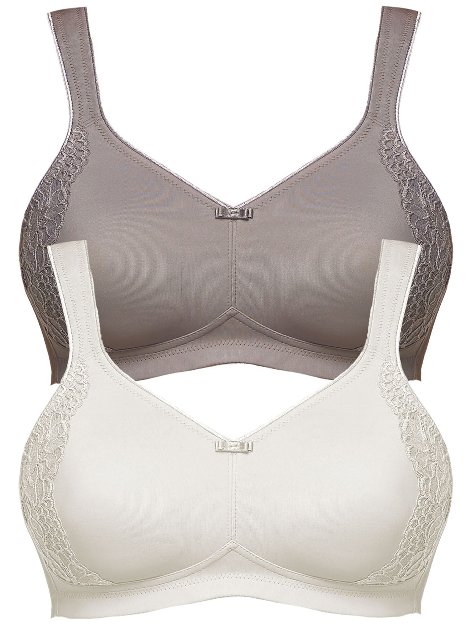 SUSA Damen Minimizer-BH "2er Pack Minimizer BH ohne Bügel London", Gr. 85champagner frosty lavender, Stoff, Obermaterial: 76% Polyamid PA. 24%