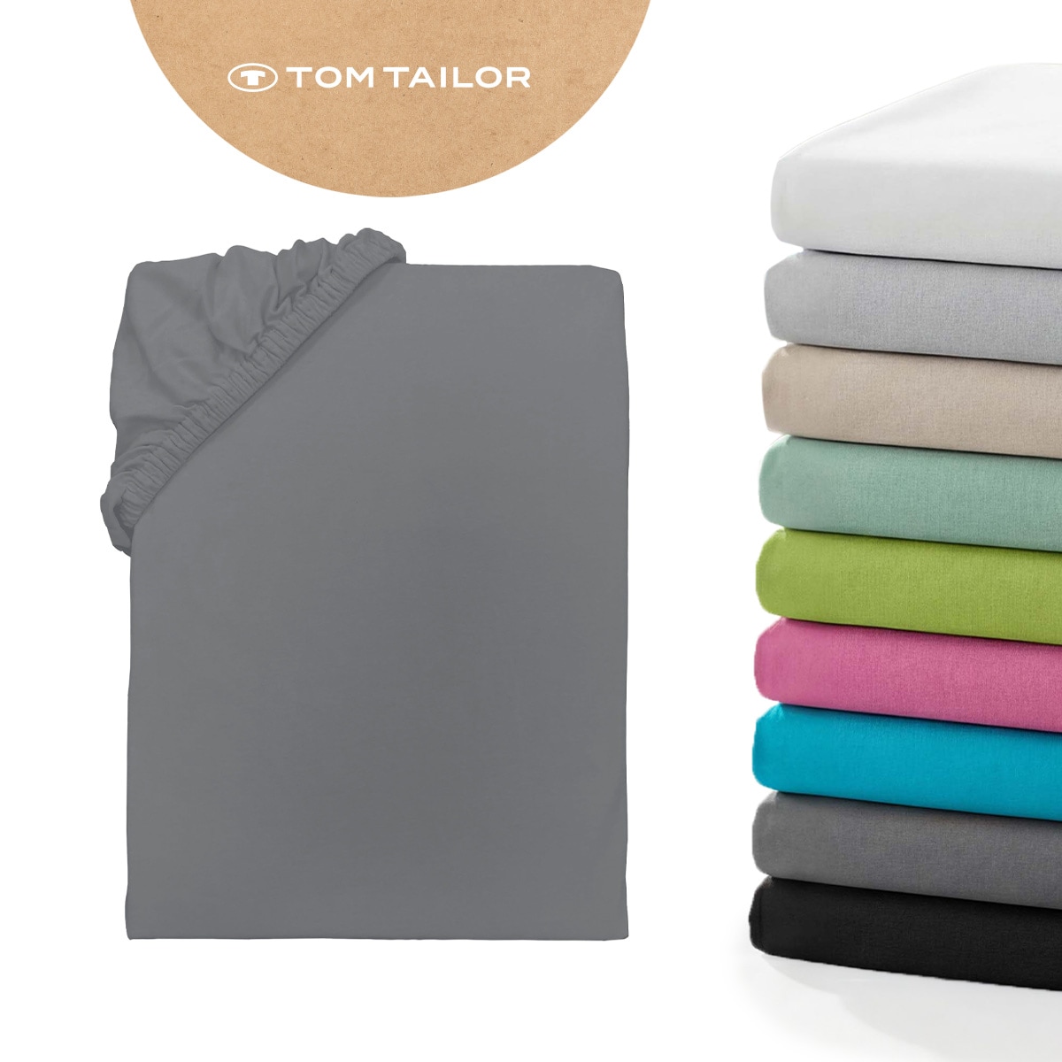 TOM TAILOR HOME Spannbettlaken "Tom Tailor Jersey" ab Größe 90x200 cm, Laken in hochwertiger Jersey Qualität