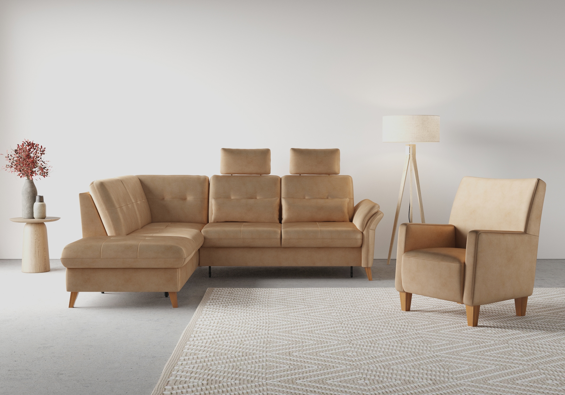 sit&more Ecksofa "Göteborg" inkl. Sitztiefenverstellung, wahlweise mit Bett günstig online kaufen