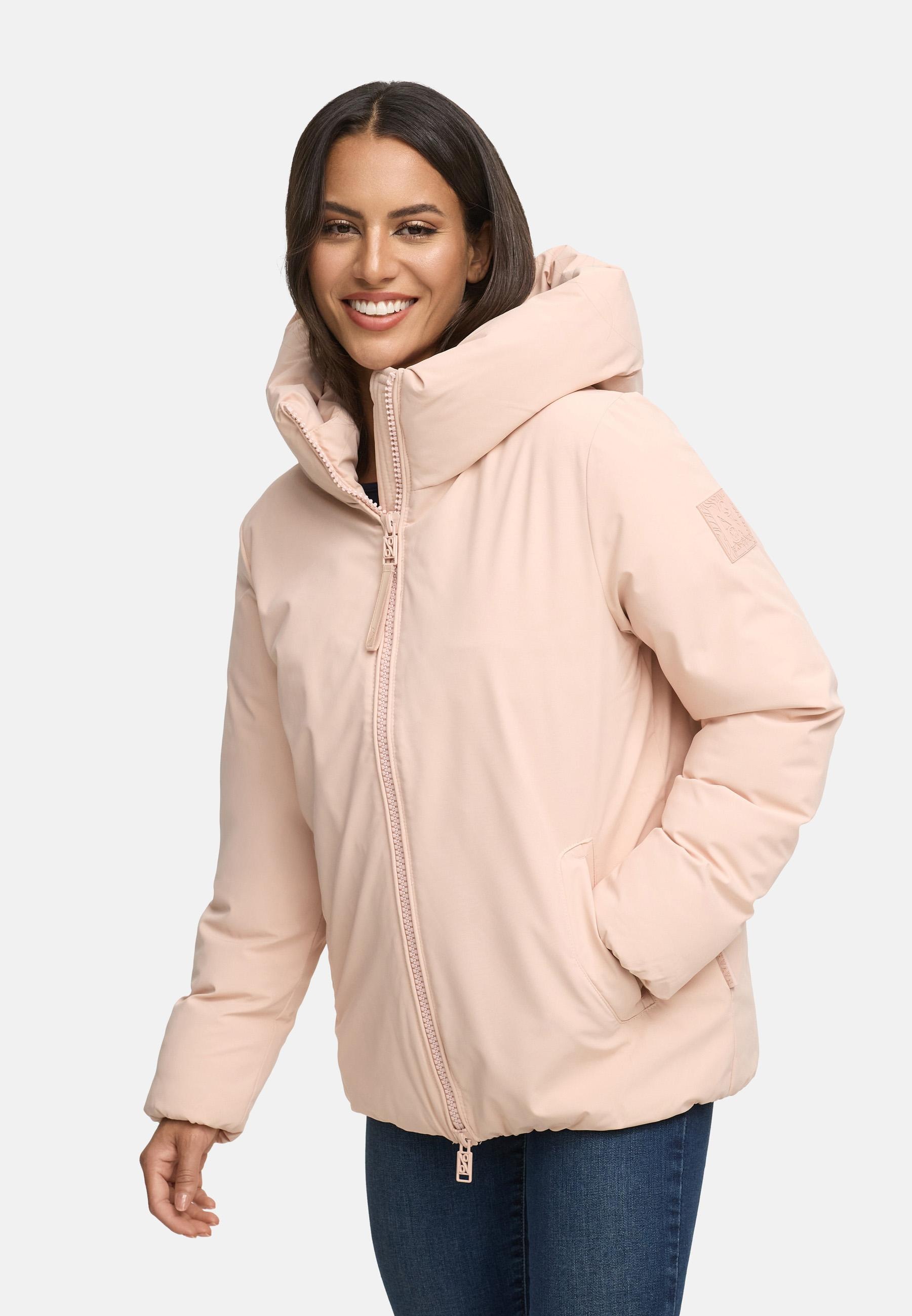 Navahoo Winterjacke »Blütenlicht 14«, mit Kapuze, Warme Damenjacke mit hohem Kragen