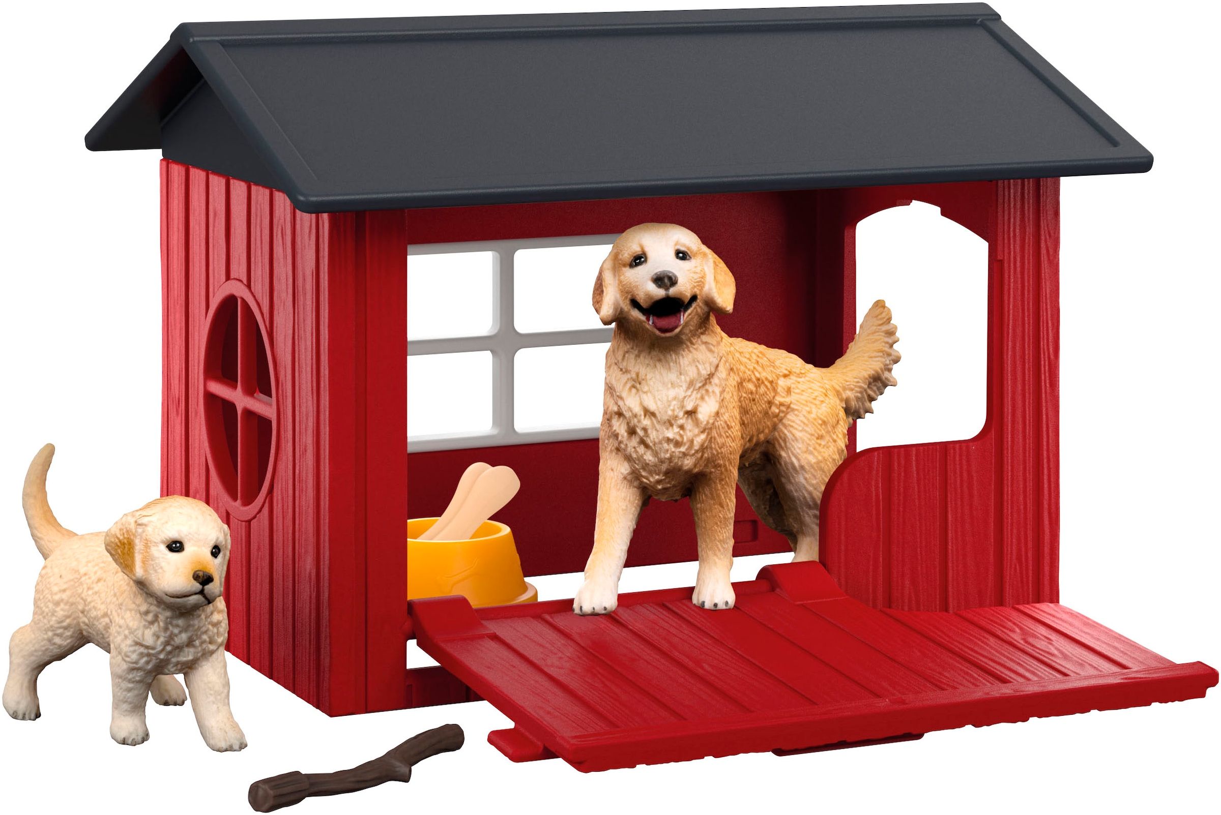 Schleich® Spielwelt »FARM WORLD, Hundehütte mit Goldenretrievern (42722)«