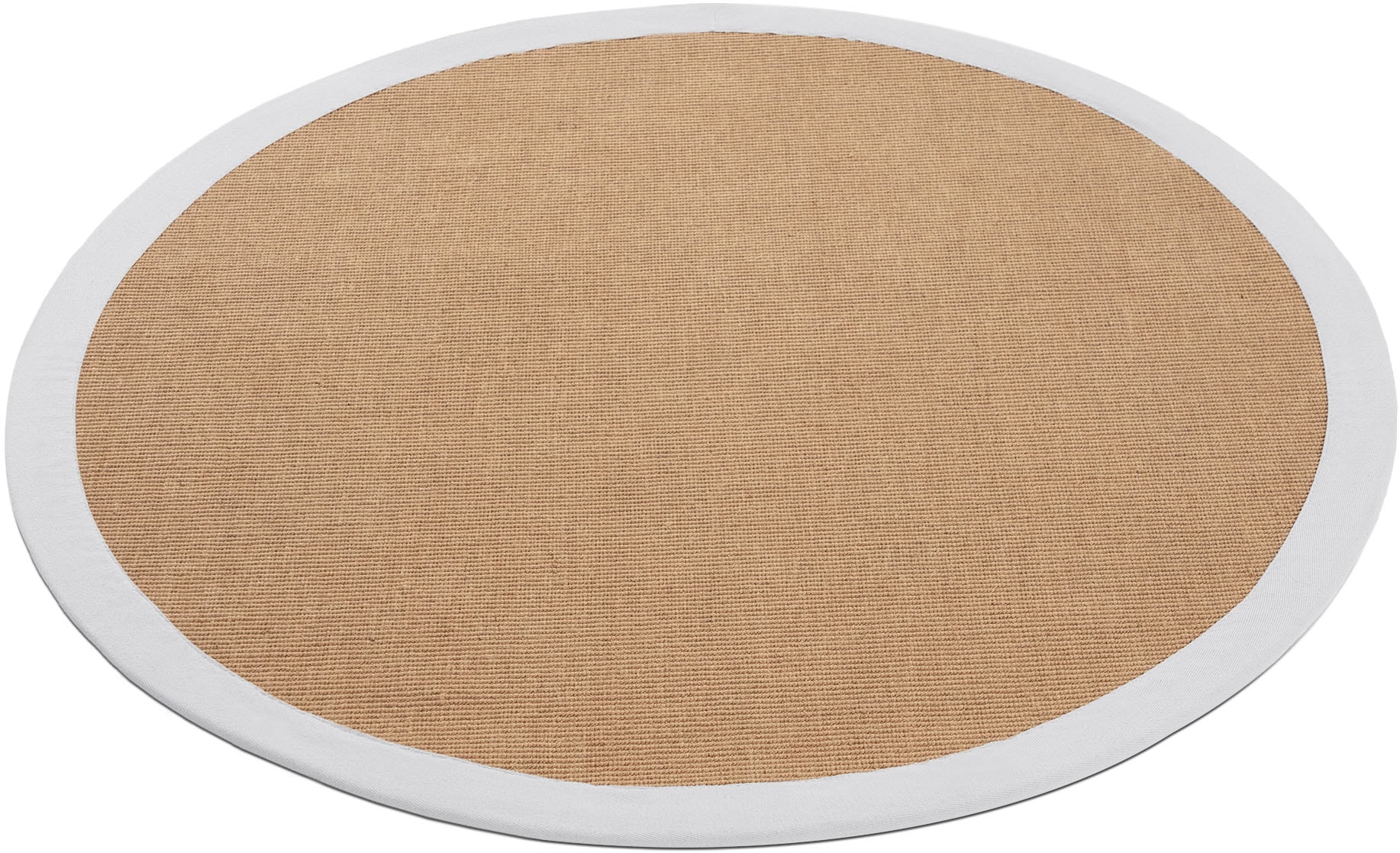 carpetfine Sisalteppich »Sisal«, rund, 5 mm Höhe, mit farbiger Bordüre, Anti-Rutsch Rückseite