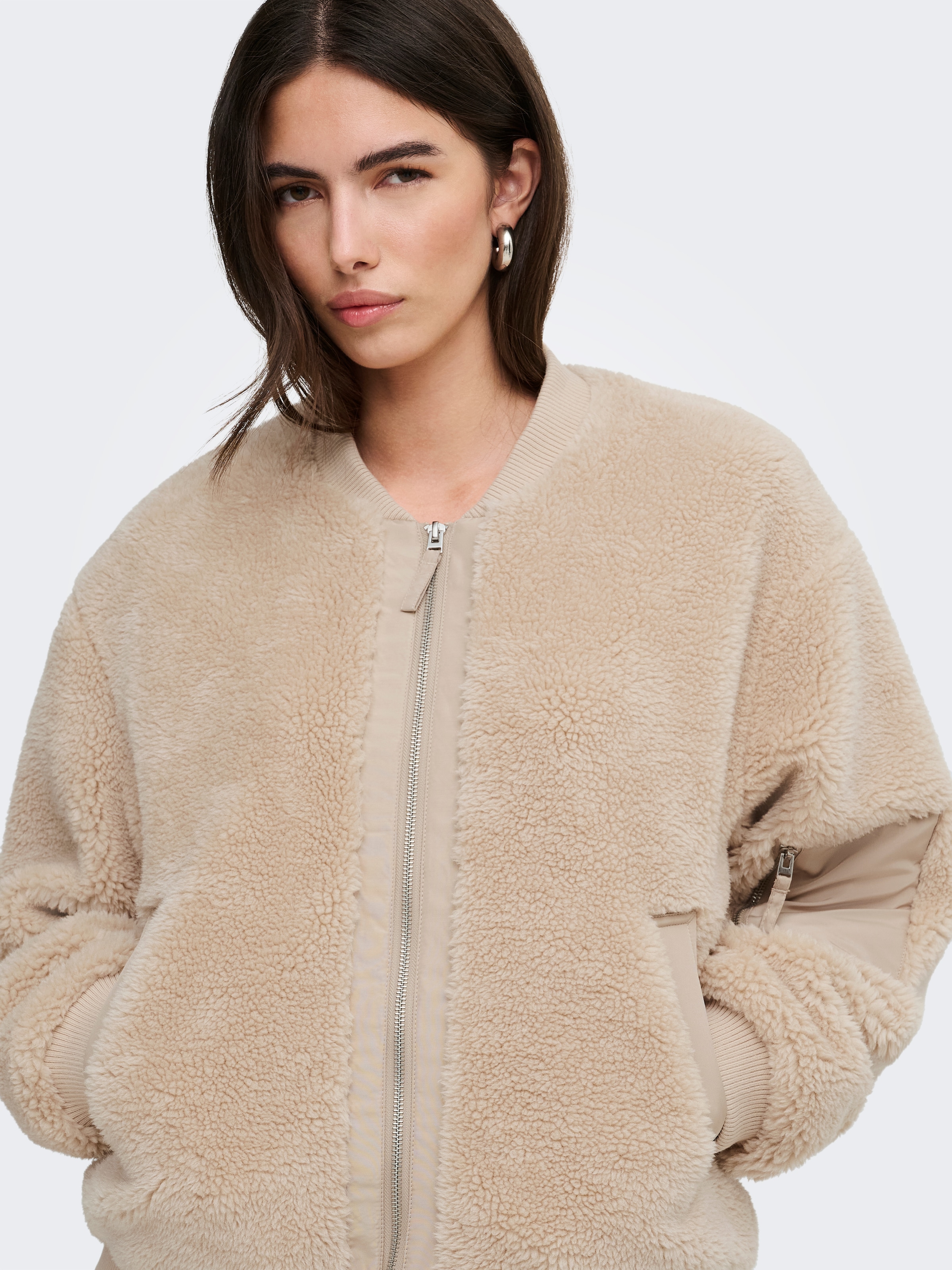 ONLY Plüschjacke »ONLSASCHA SHERPA JACKET OTW« Kunstfaser