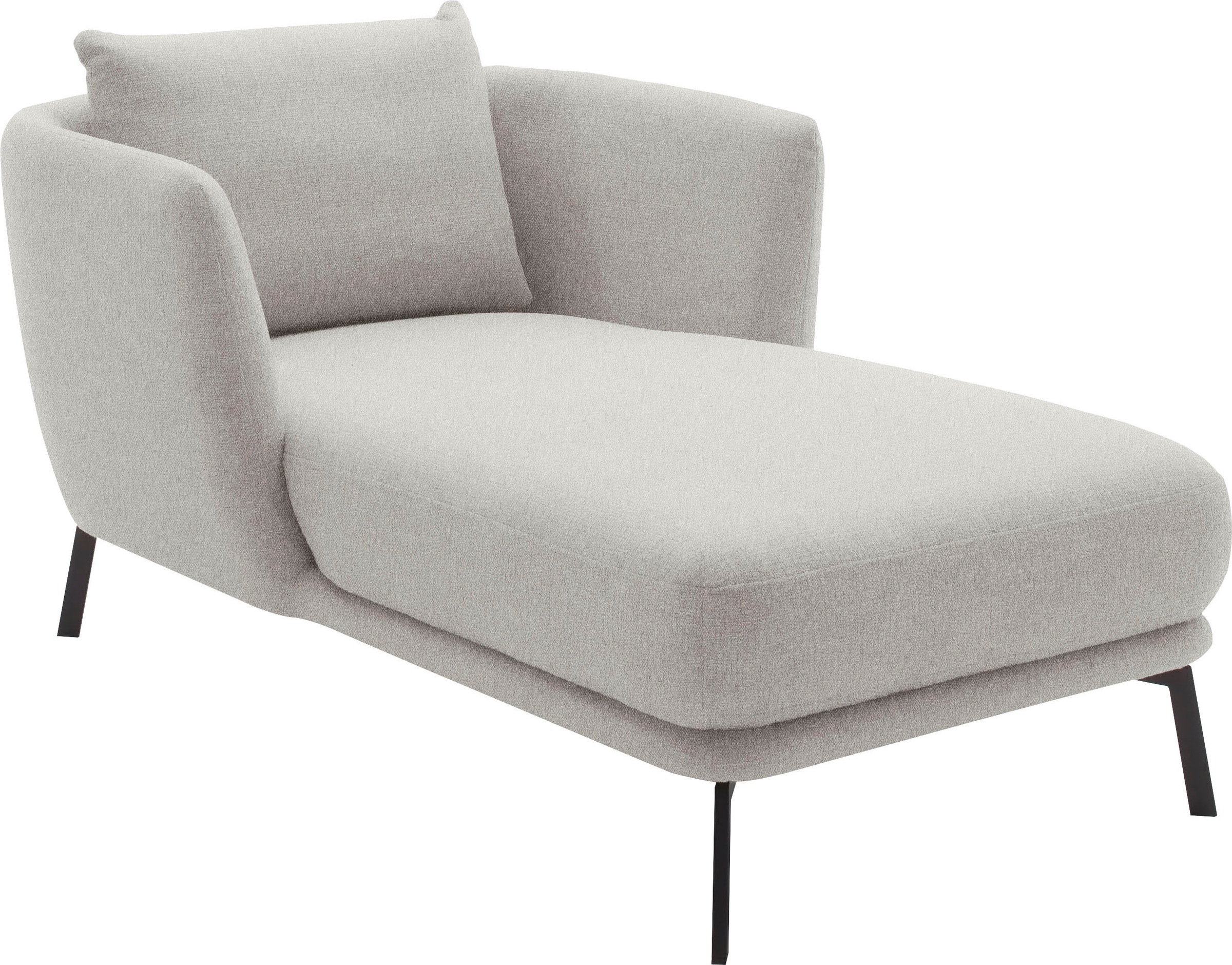 SCHÖNER WOHNEN-Kollektion Chaiselongue "Pearl - 5 Jahre Hersteller-Garantie, auch in Bouclé. Recamiere, bequem" Maße (B/H/T): 101/71/161 cm, Füße aus Metall