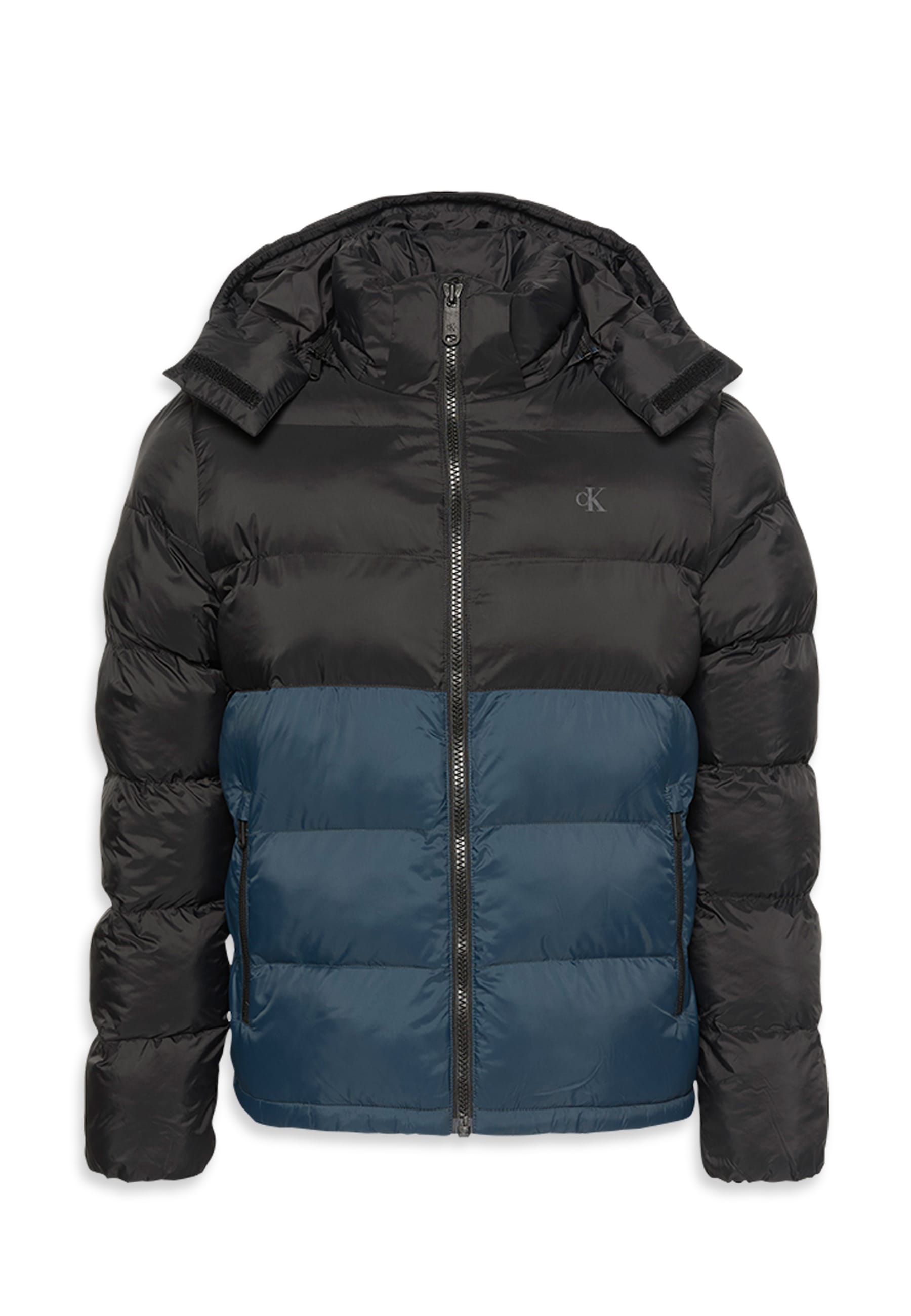 Calvin Klein Jeans Steppjacke »LS NYLON COLOR BOCK PUFFER JKT« mit Kapuze Mit Rundhalsausschnitt, regular fit