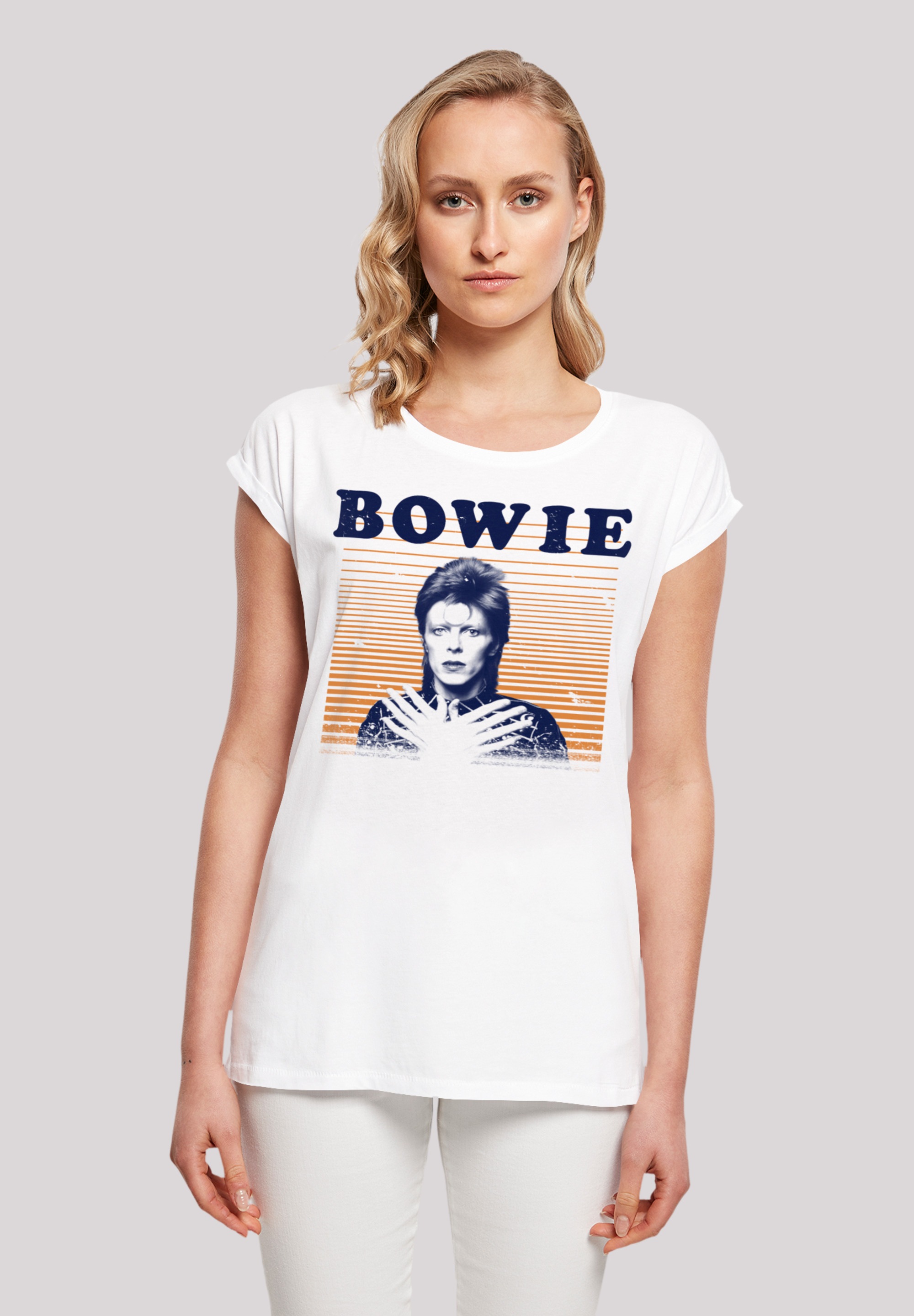 T-Shirt »David Bowie Orange Stripes«, Print