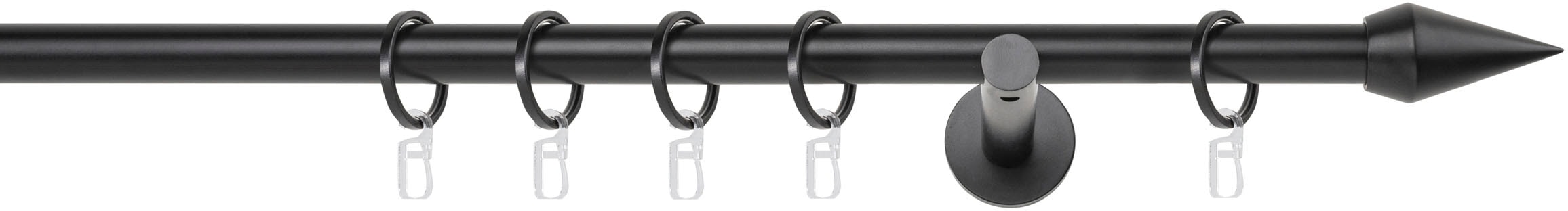 mydeco Gardinenstange »20mm Point Wandträger 12 cm«, 1 läufig-läufig, Fixmaß
