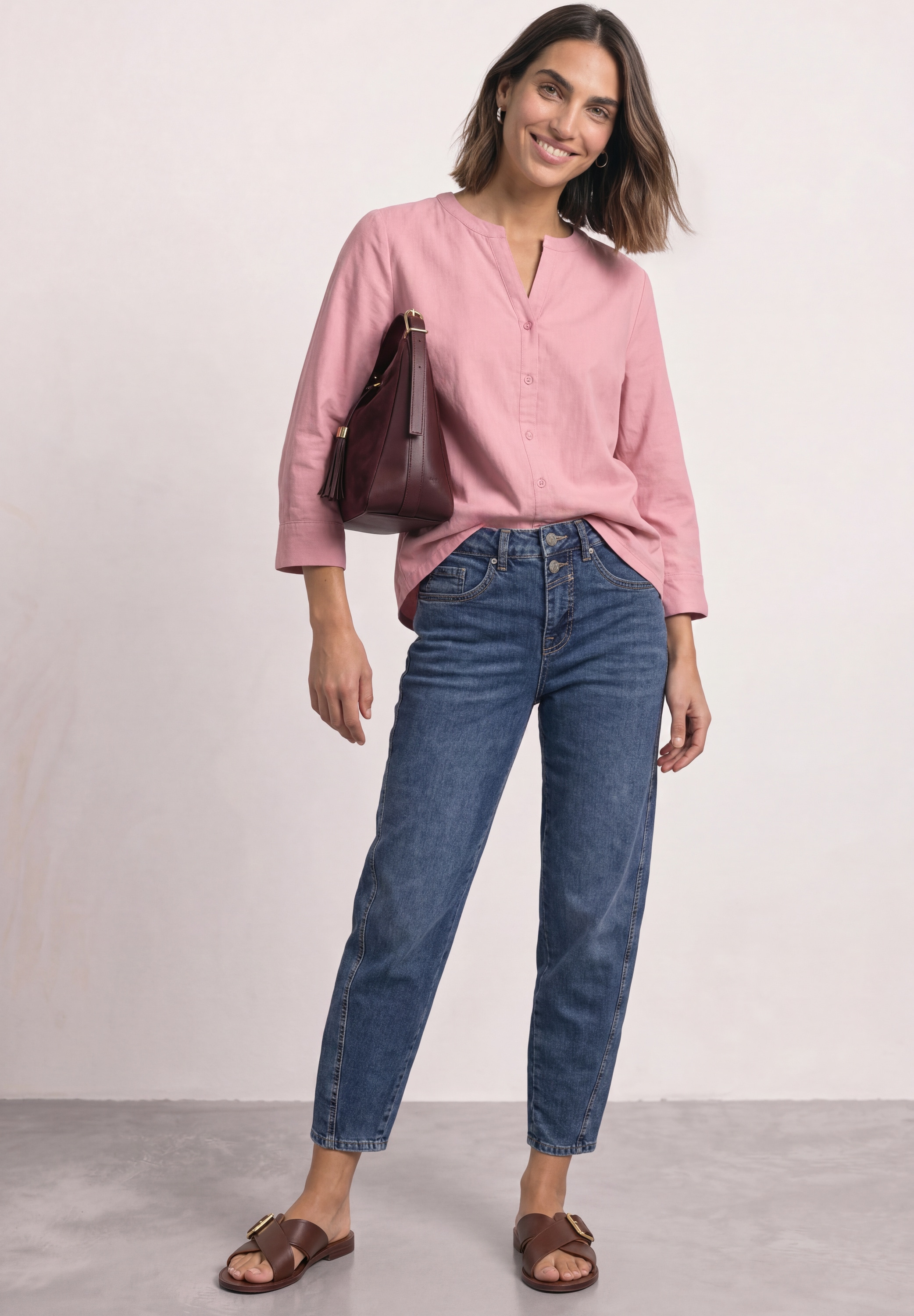 STREET ONE Klassische Bluse mit 3/4 Ärmeln