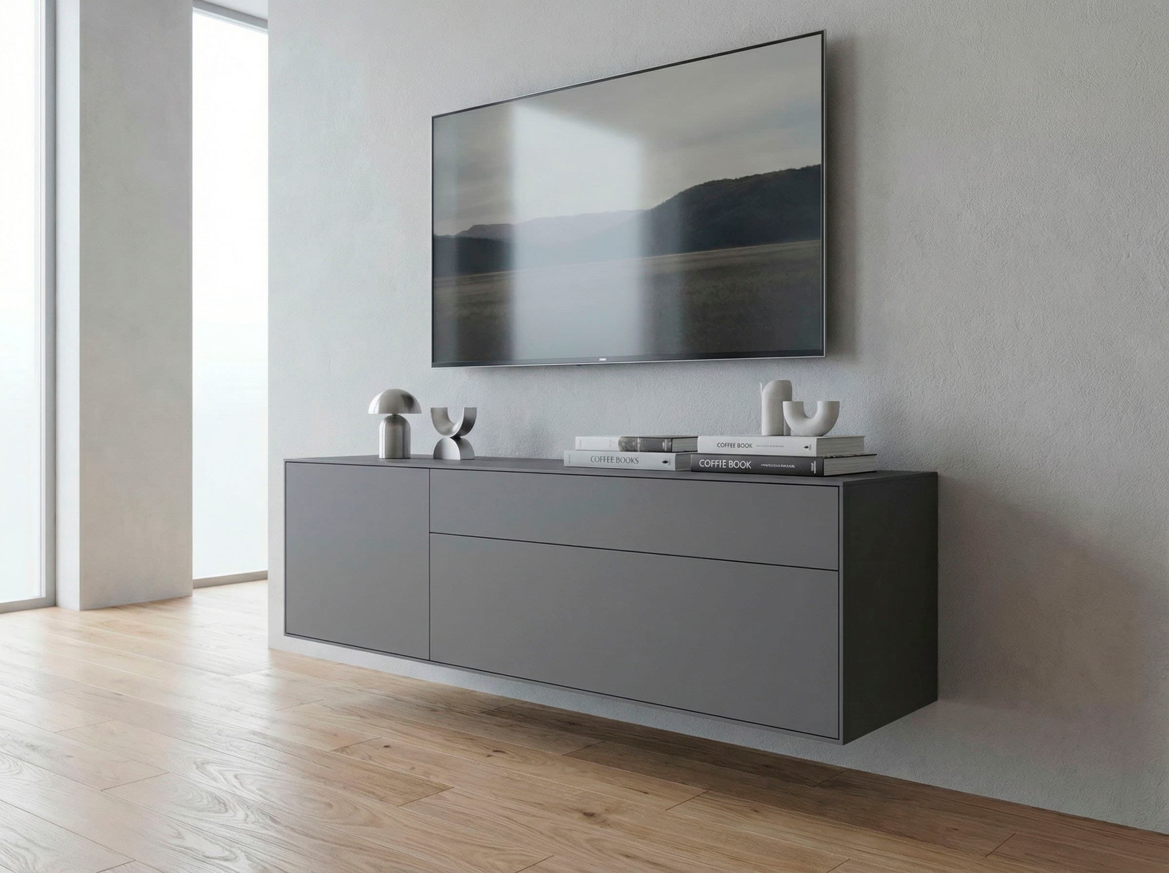 LeGer Home by Lena Gercke Lowboard "Essentials, TV-Board, TV-Kommode, TV-Schrank, TV-Möbel" Breite: 166 cm, UV lackiert, Push-to-open-Funktion