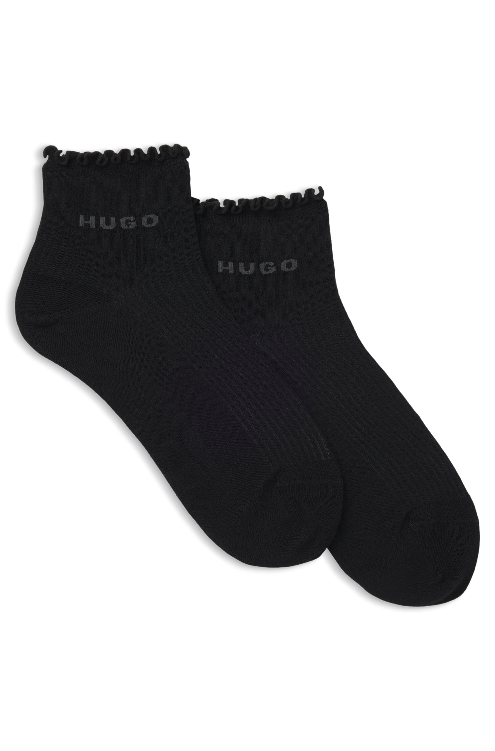 HUGO Underwear Kurzsocken mit gewellter Kante, Rippstruktur günstig online kaufen