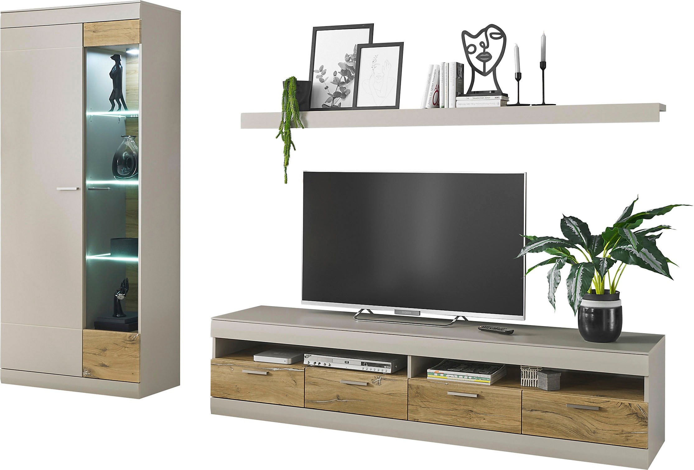 INOSIGN Wohnwand "SCARA" 3 Stk. tlg. trendige Farbe mit Applikation Zinneic günstig online kaufen