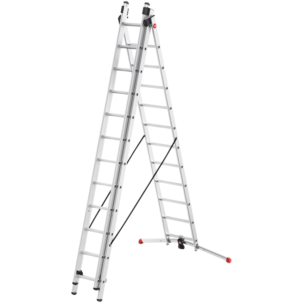 Hailo Anlegeleiter »S100 ProfiLOT«, Aluminium Kombileiter 3-teilig, 3x12-sprossig