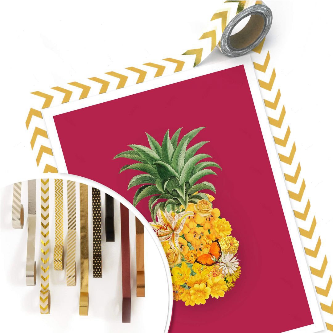 Wall-Art Poster »Ananas Blume Pink«, Blumen, (1 St.), Poster ohne Bilderrahmen