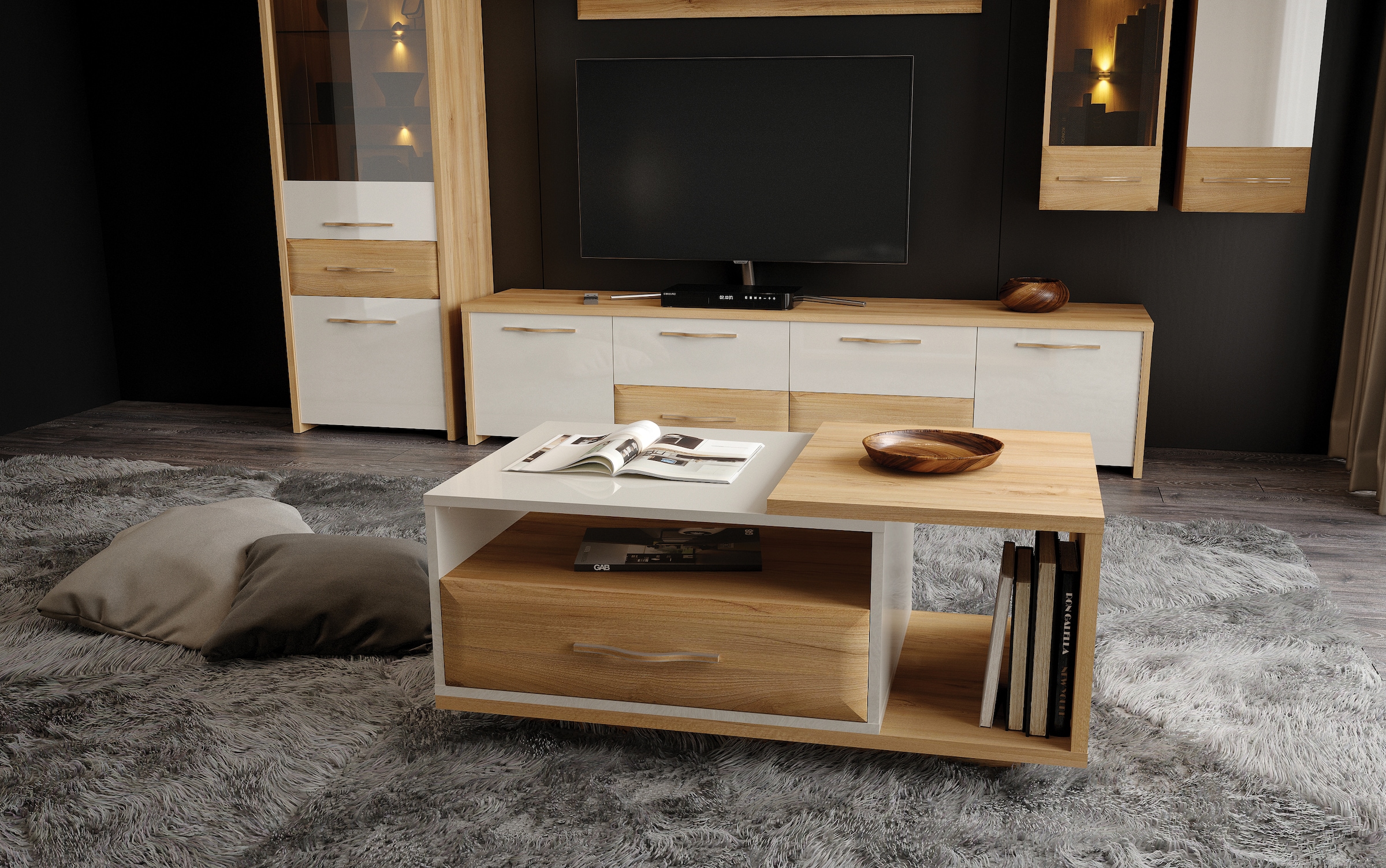 Home affaire Couchtisch "Gala", (H/B/T): 47/116/70cm), Tischplatte in Beige günstig online kaufen
