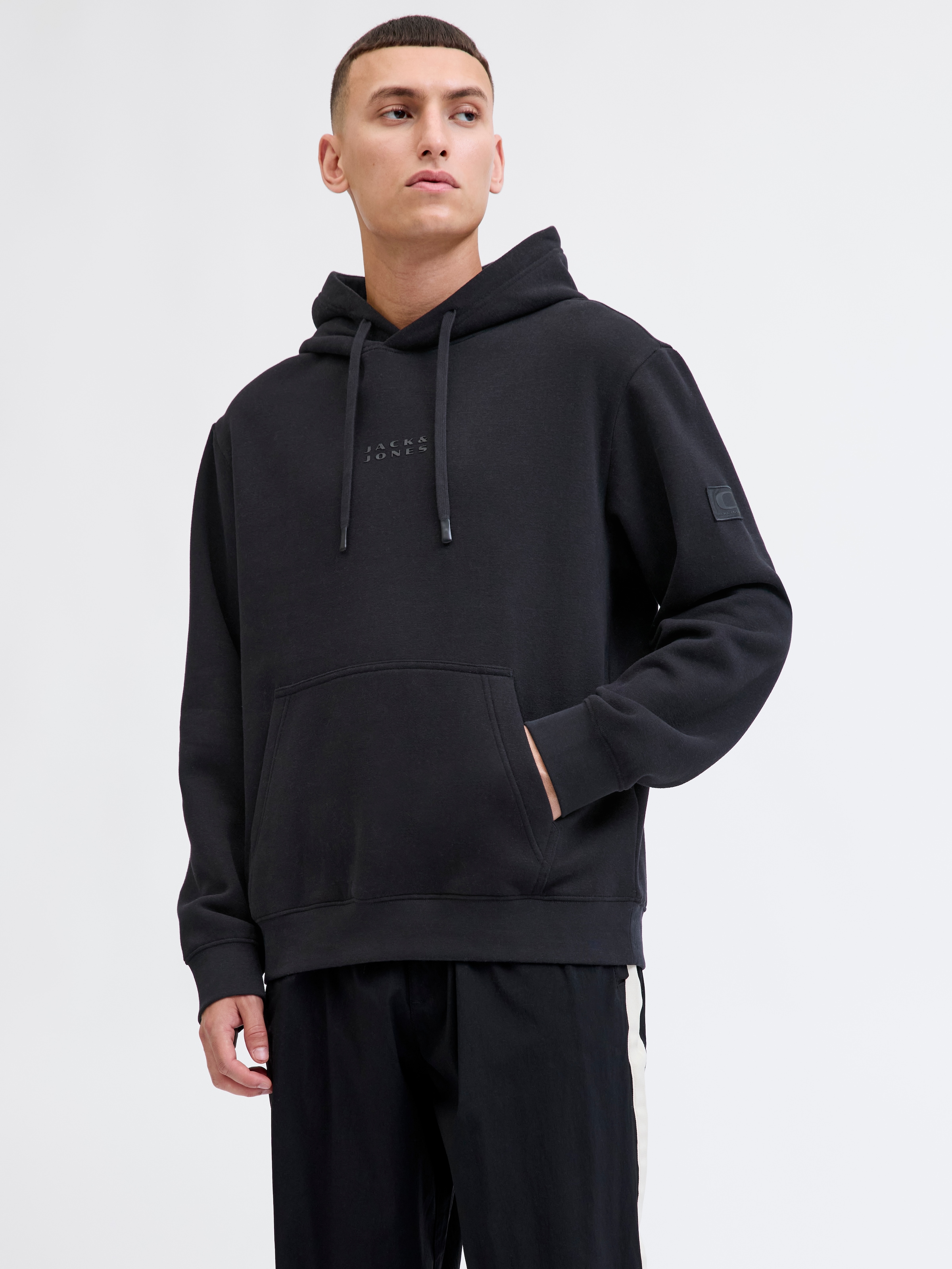 Jack & Jones Kapuzensweatshirt »JCOPOINT SWEAT BADGE HOOD BF«
