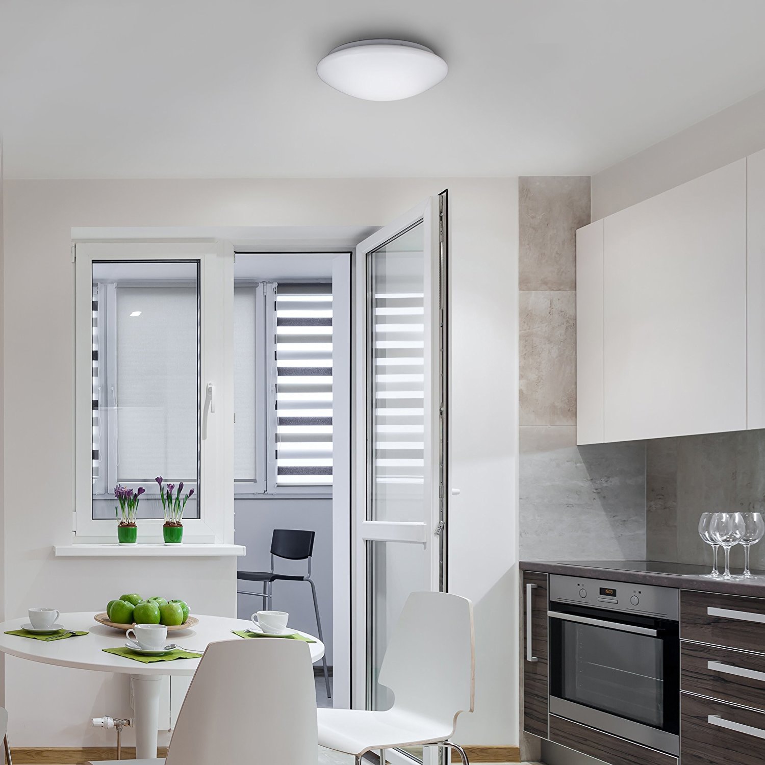 B.K.Licht LED Deckenleuchte, 1 flammig, Leuchtmittel LED-Board | LED fest integriert, LED Bad Deckenlampe Design Deckenstrahler IP44 Badezimmer Küche Flur