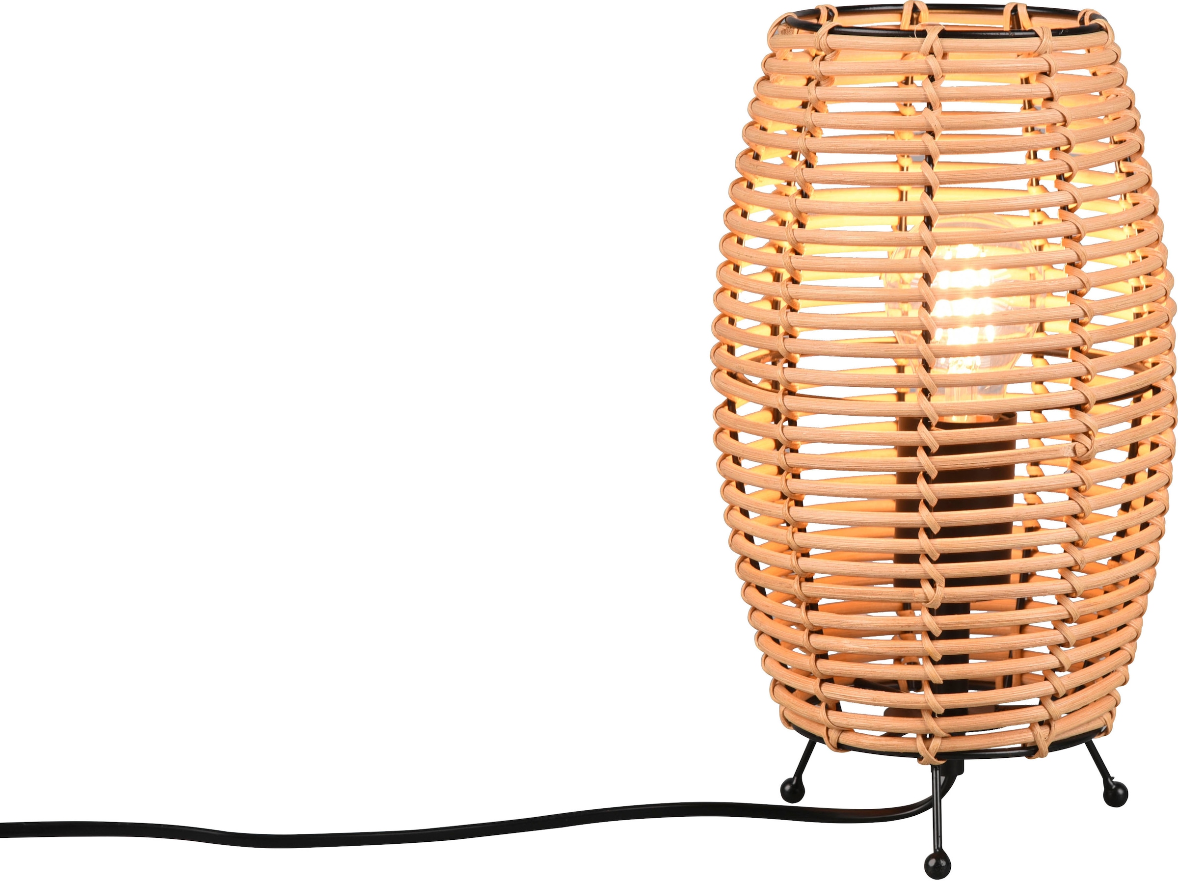 TRIO Leuchten Schreibtischlampe »Inga«, 1 flammig-flammig, Tischleuchte aus  Rattan Korbgeflecht Optik exkl 1xE27, Schnurschalter kaufen | BAUR
