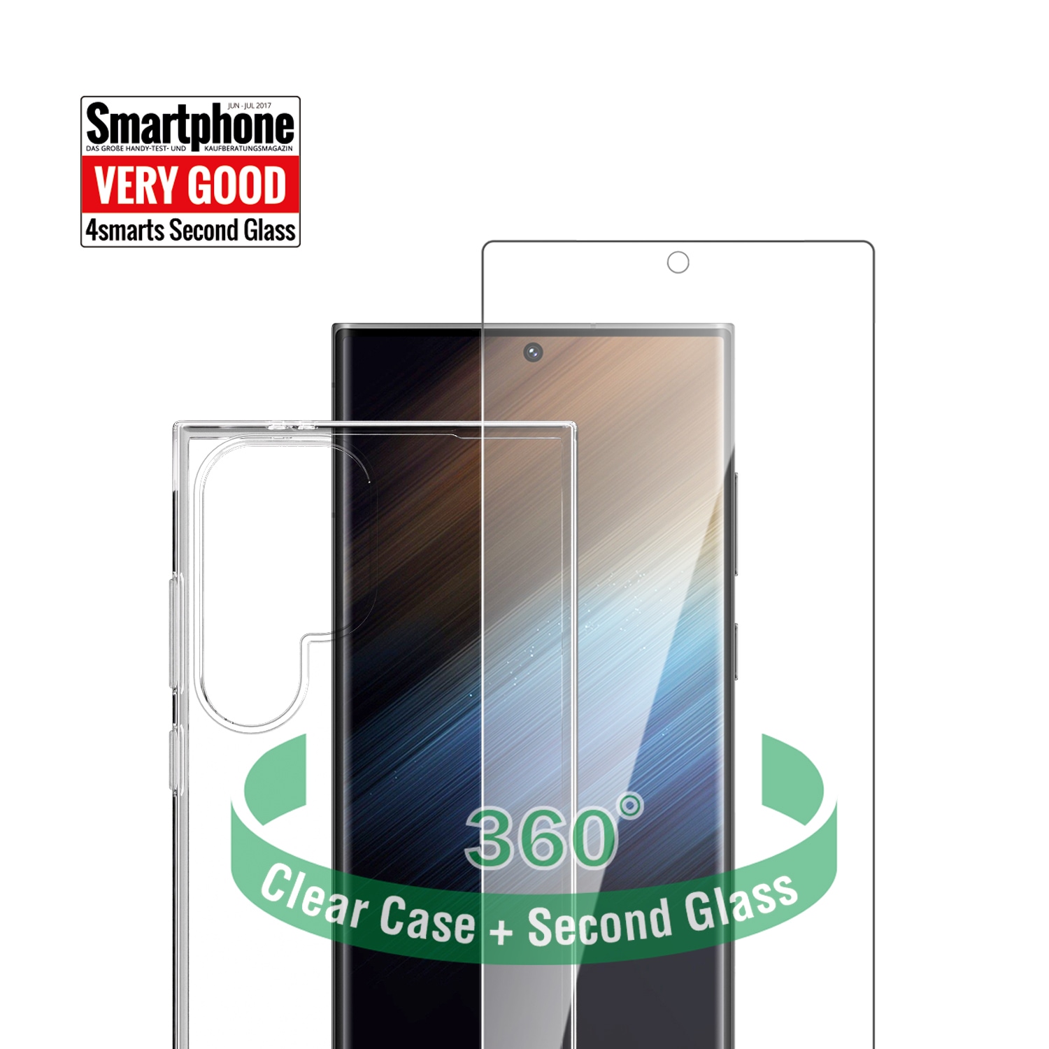 4smarts Handyhülle »360° Protection Set für Samsung Galaxy S24 Ultra«, Rundumschutz, Backcover, Displayschutz, stoßfest, passgenau