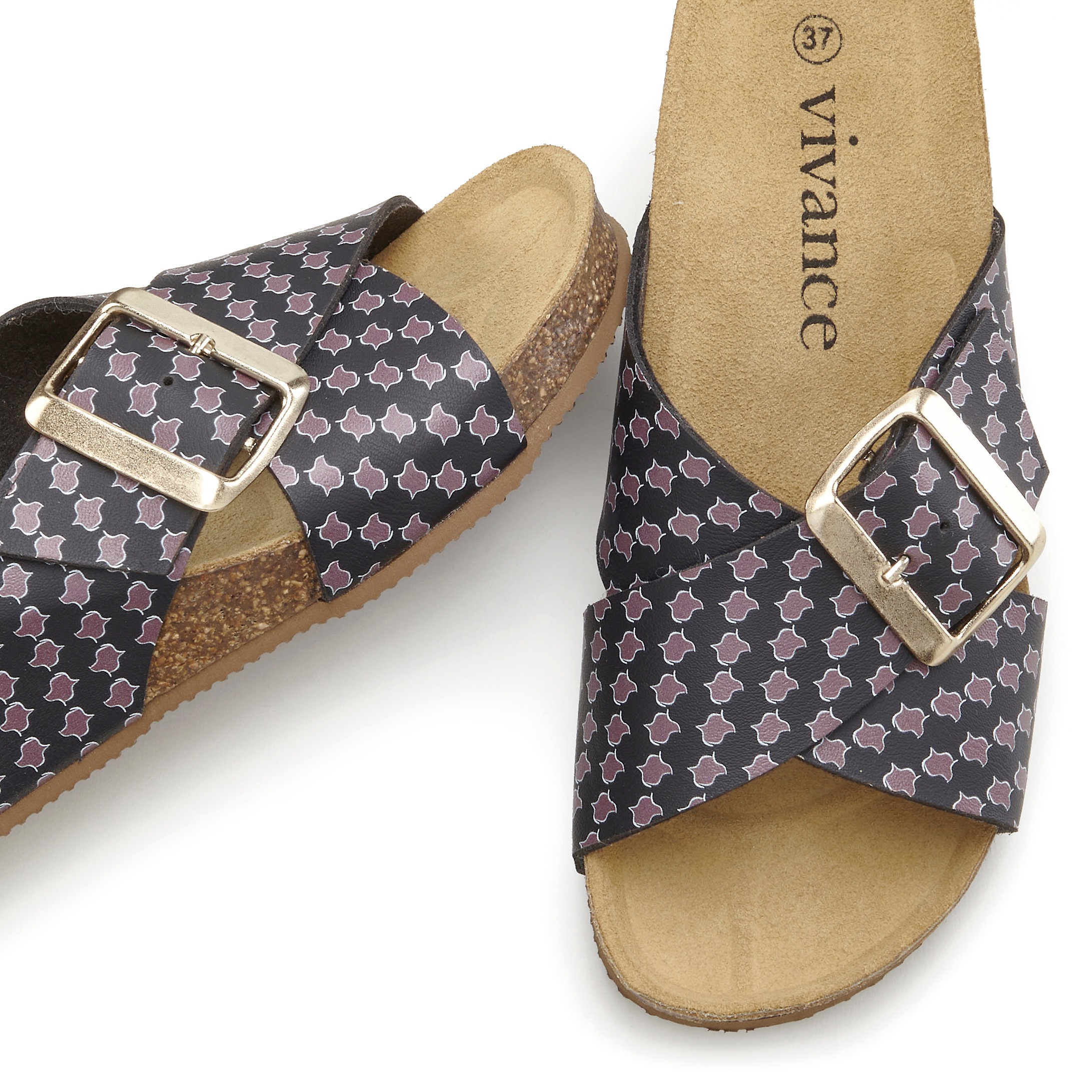 Vivance Women Mule Black/Purple 38 3